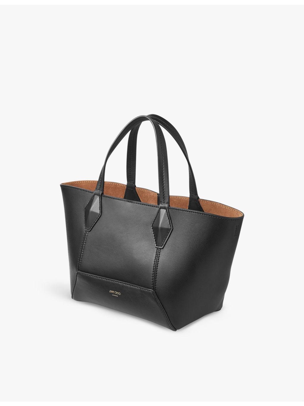 Diamond logo-embossed leather tote bag - 5