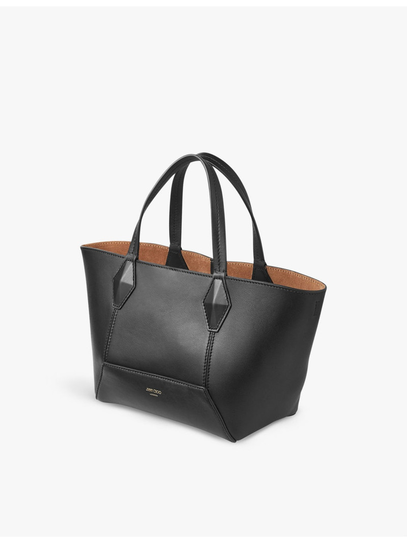 Diamond logo-embossed leather tote bag 5