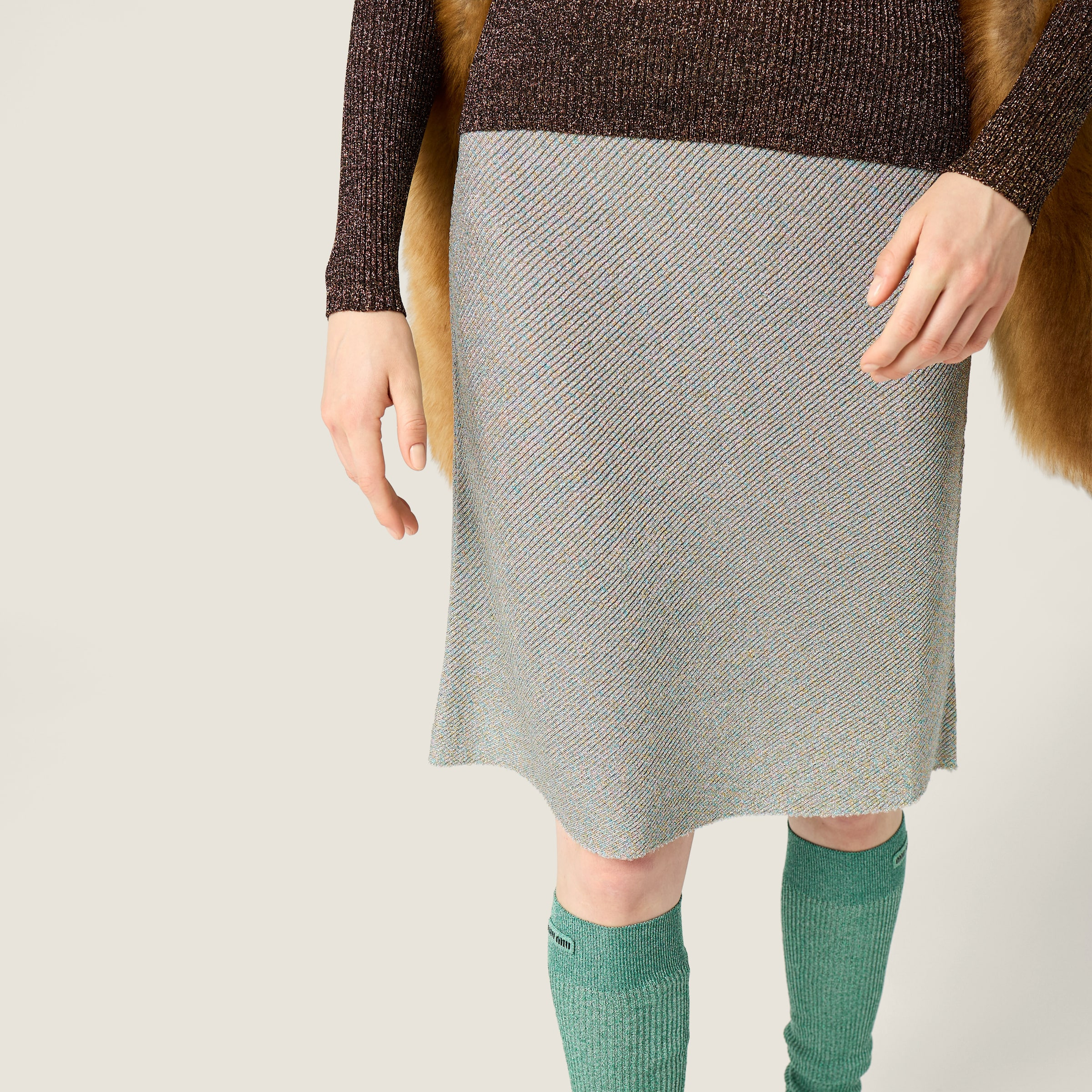 Lamé crew-neck sweater - 4