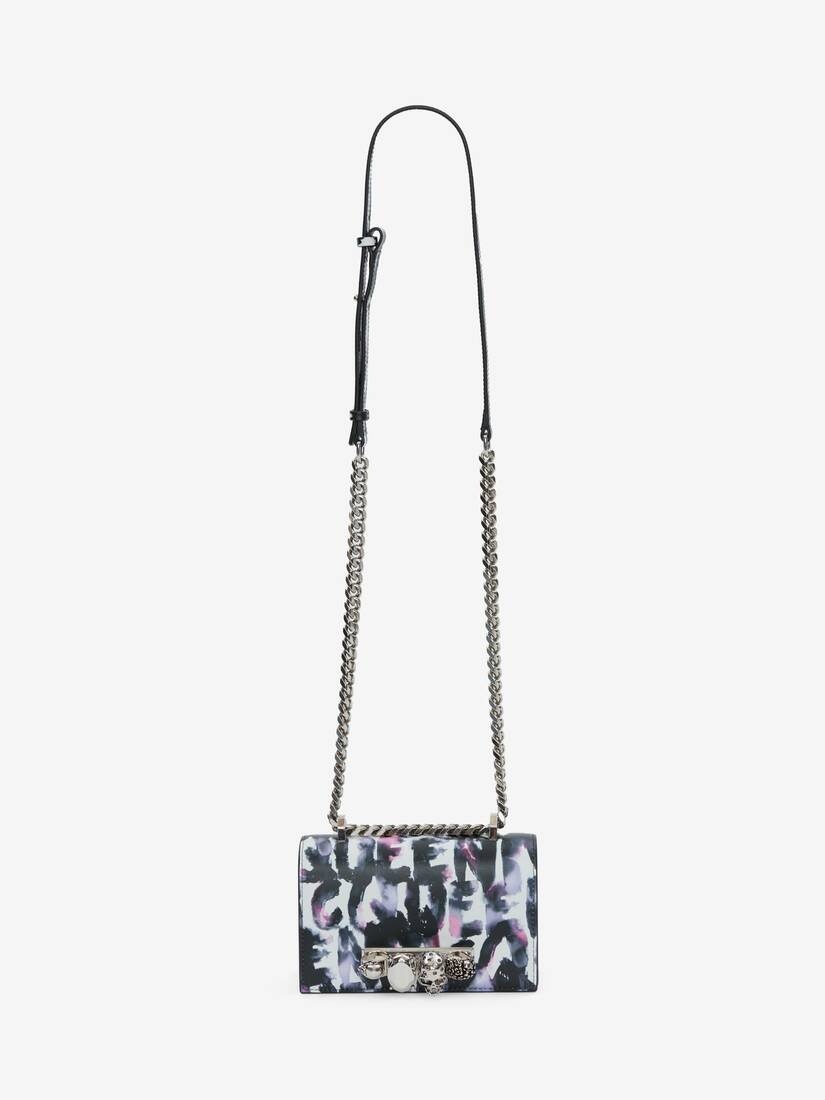 Women's Watercolour Graffiti Mini Jewelled Satchel in Multicolor - 5