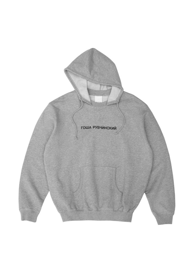 logo-print drawstring hoodie 1