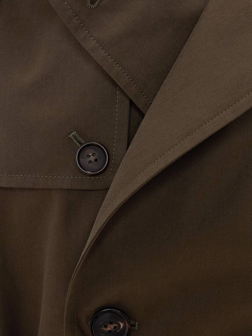 Men's McQueen Classic Harness Trench Coat in Khaki Green - 2
