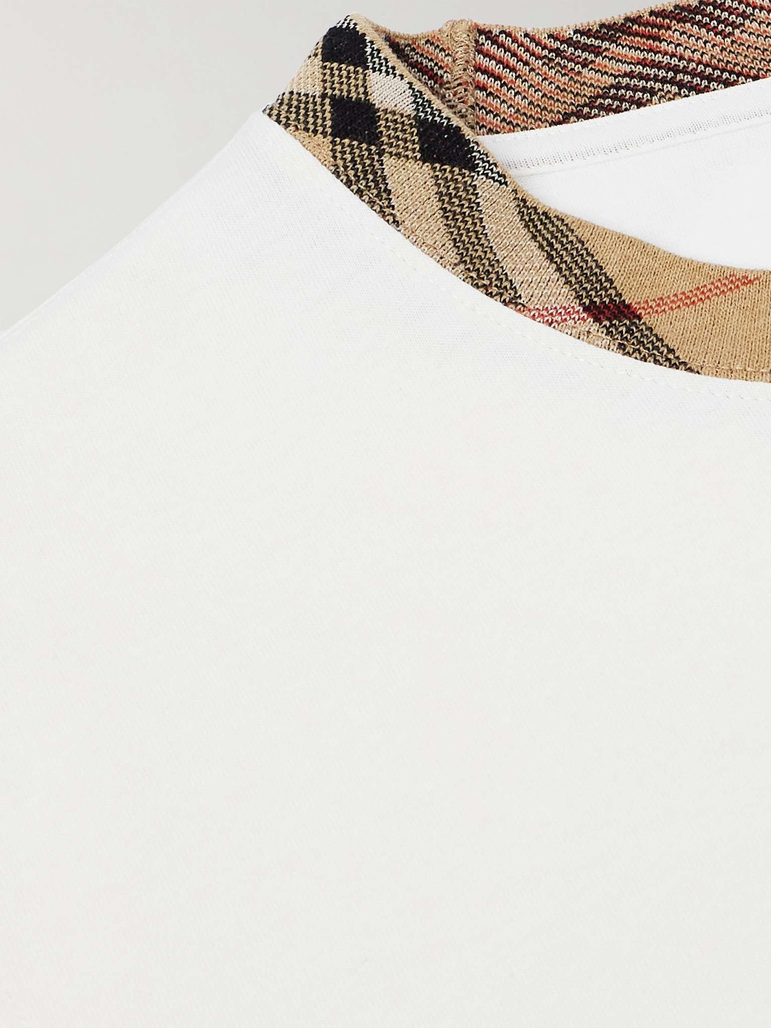 Checked Cotton-Jersey T-Shirt - 4
