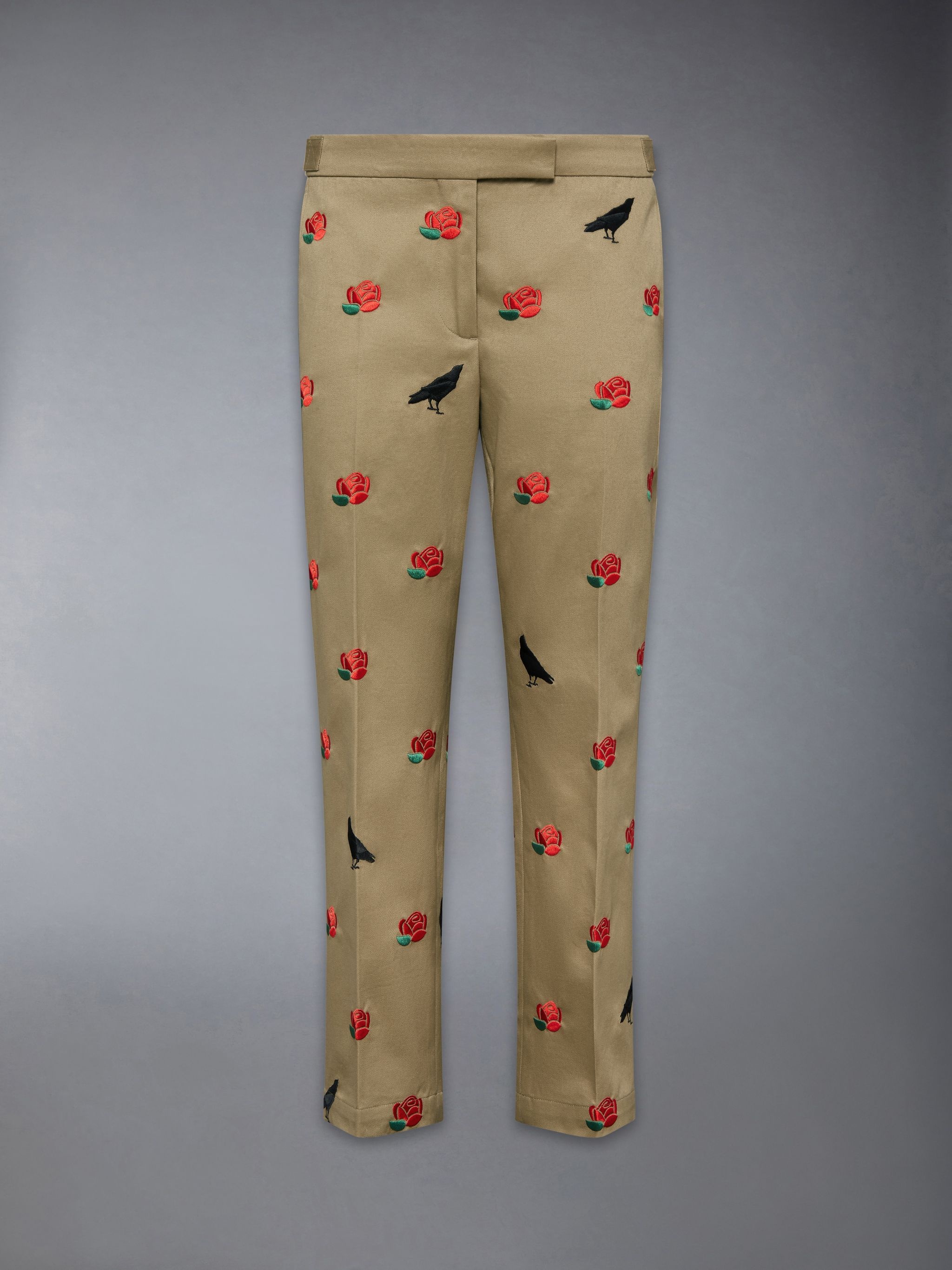 Cotton Twill Rose and Raven Chino Side Tab Trousers - 5