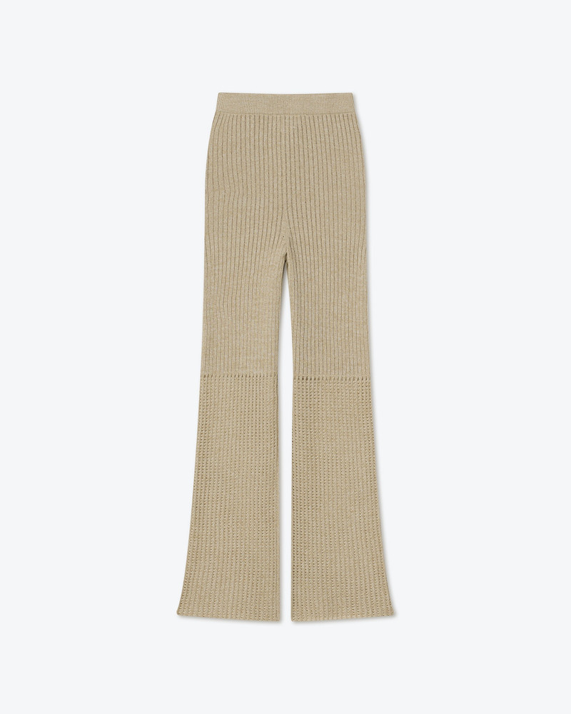 KARINE - Ribbed-knit pants - Mottled creme 1