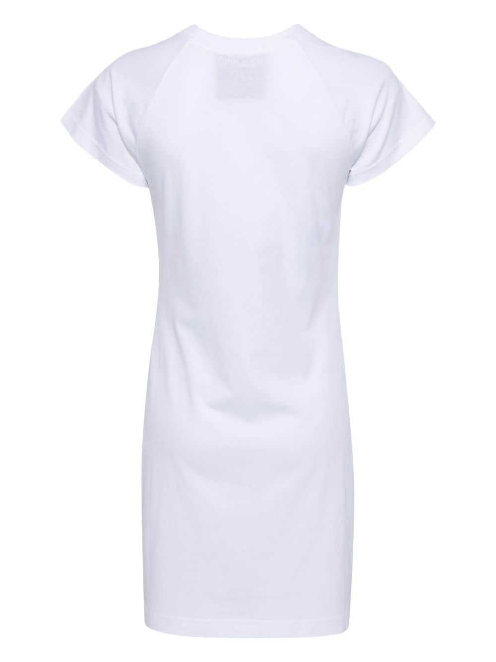 logo-embroidered cotton T-shirt dress - 2