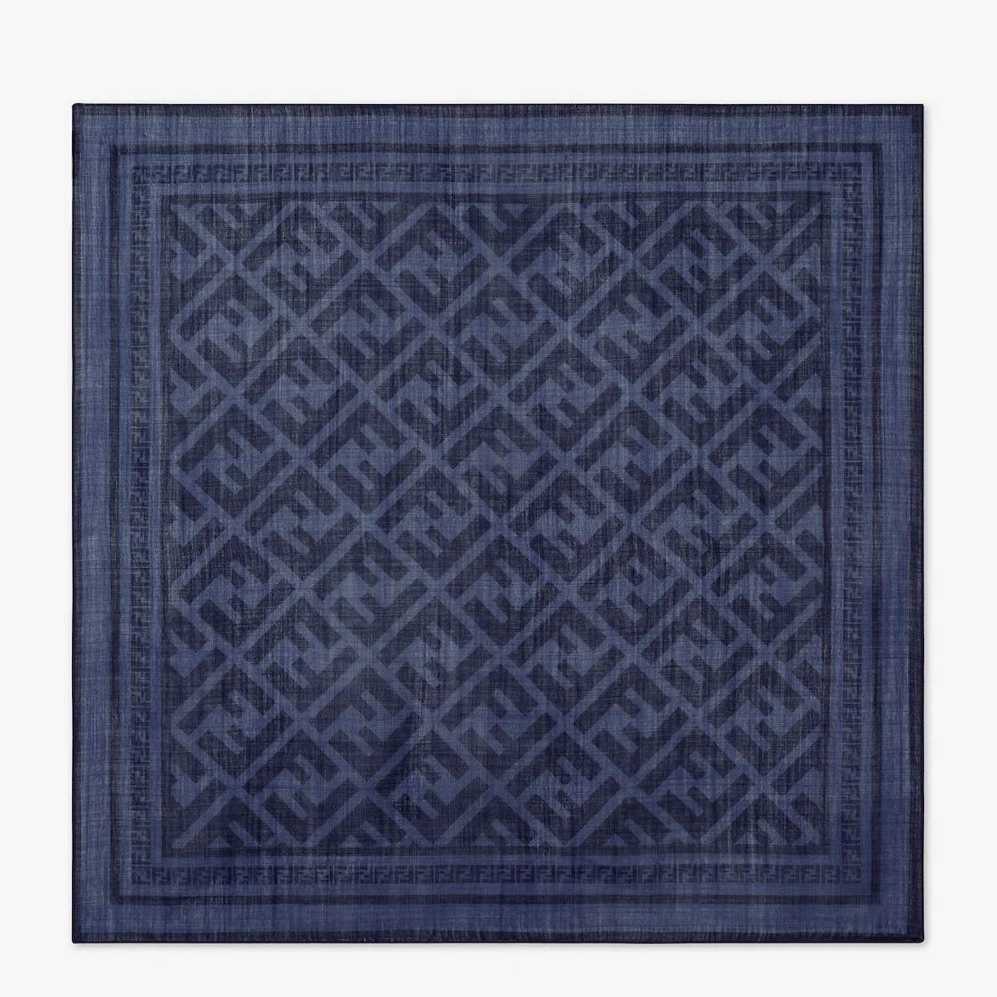 Bandana Blue FF wool and silk bandana - 1