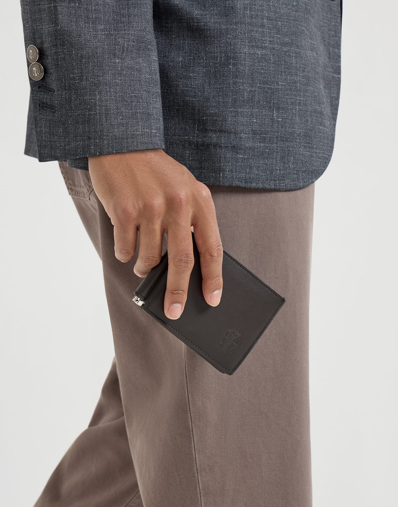 Smooth calfskin money clip wallet 4