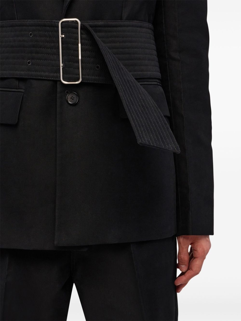 single-breasted cotton blazer - 6