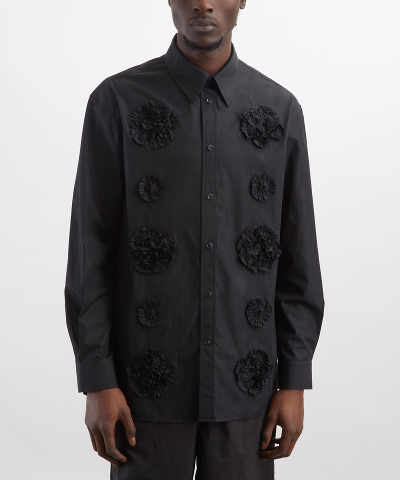 Simone Rocha Black Frill Flower Easy Shirt outlook