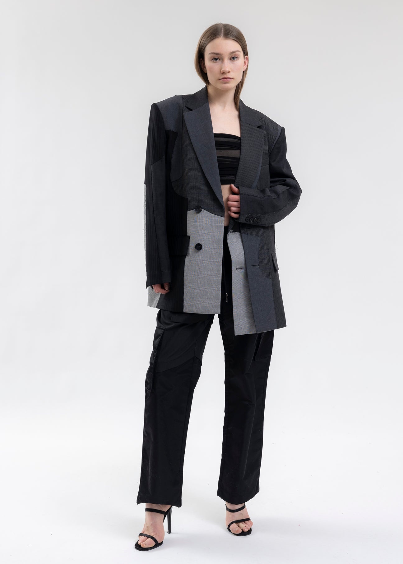 GREY WOOLEN STITCHING JACKET - 5