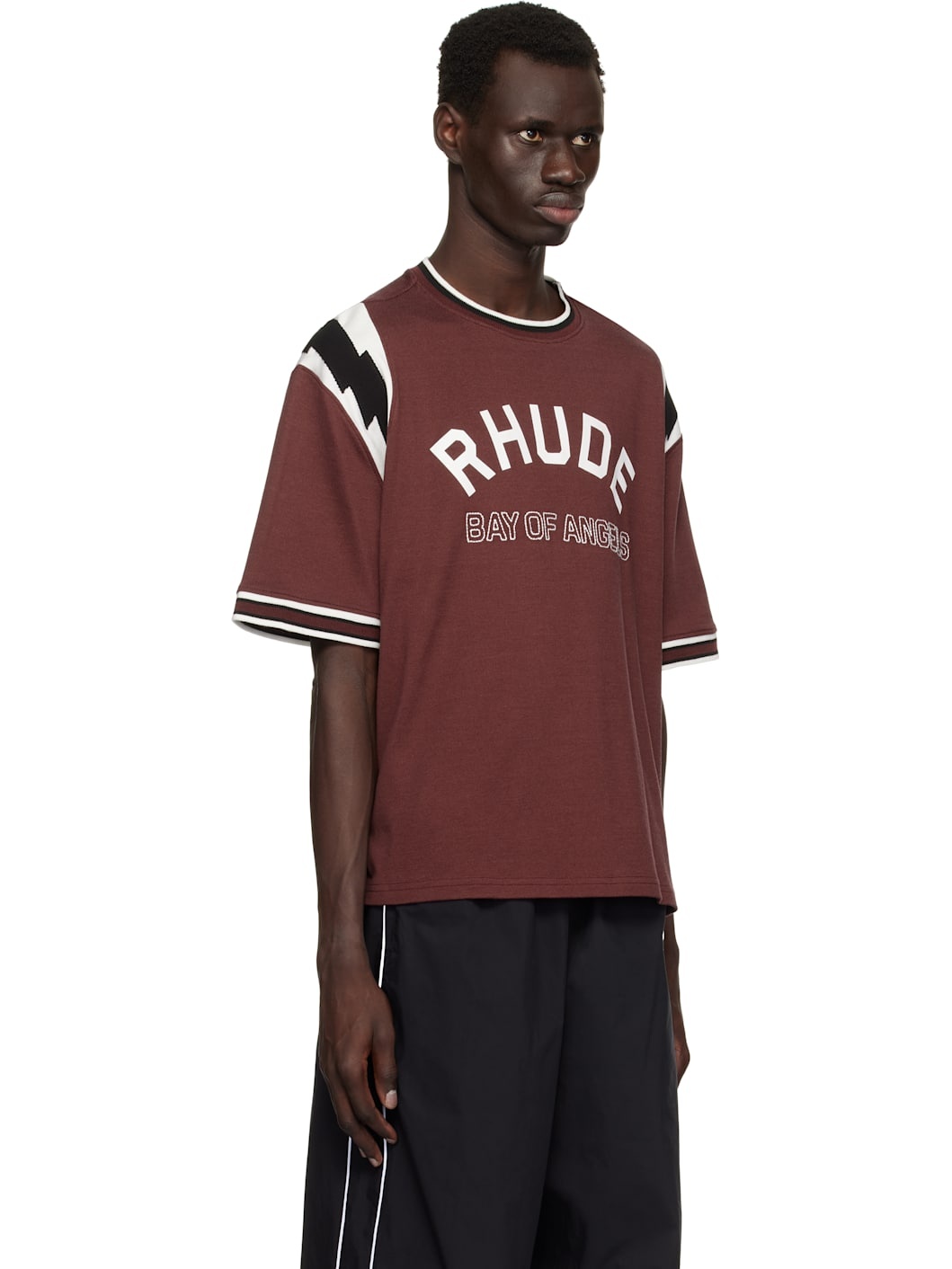Burgundy '' Lightning Ringer Jersey T-shirt - 2