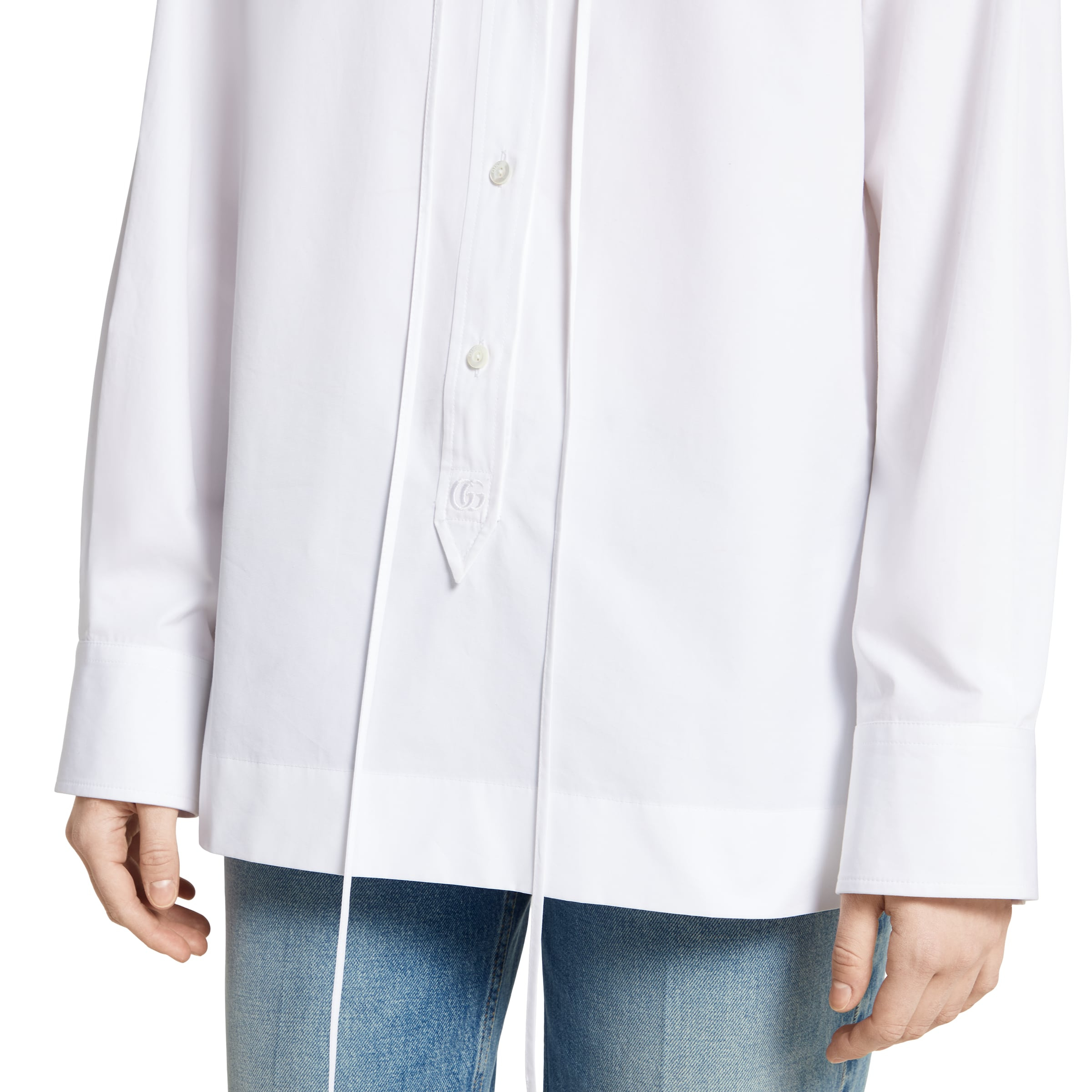 Cotton poplin shirt with embroidery - 5