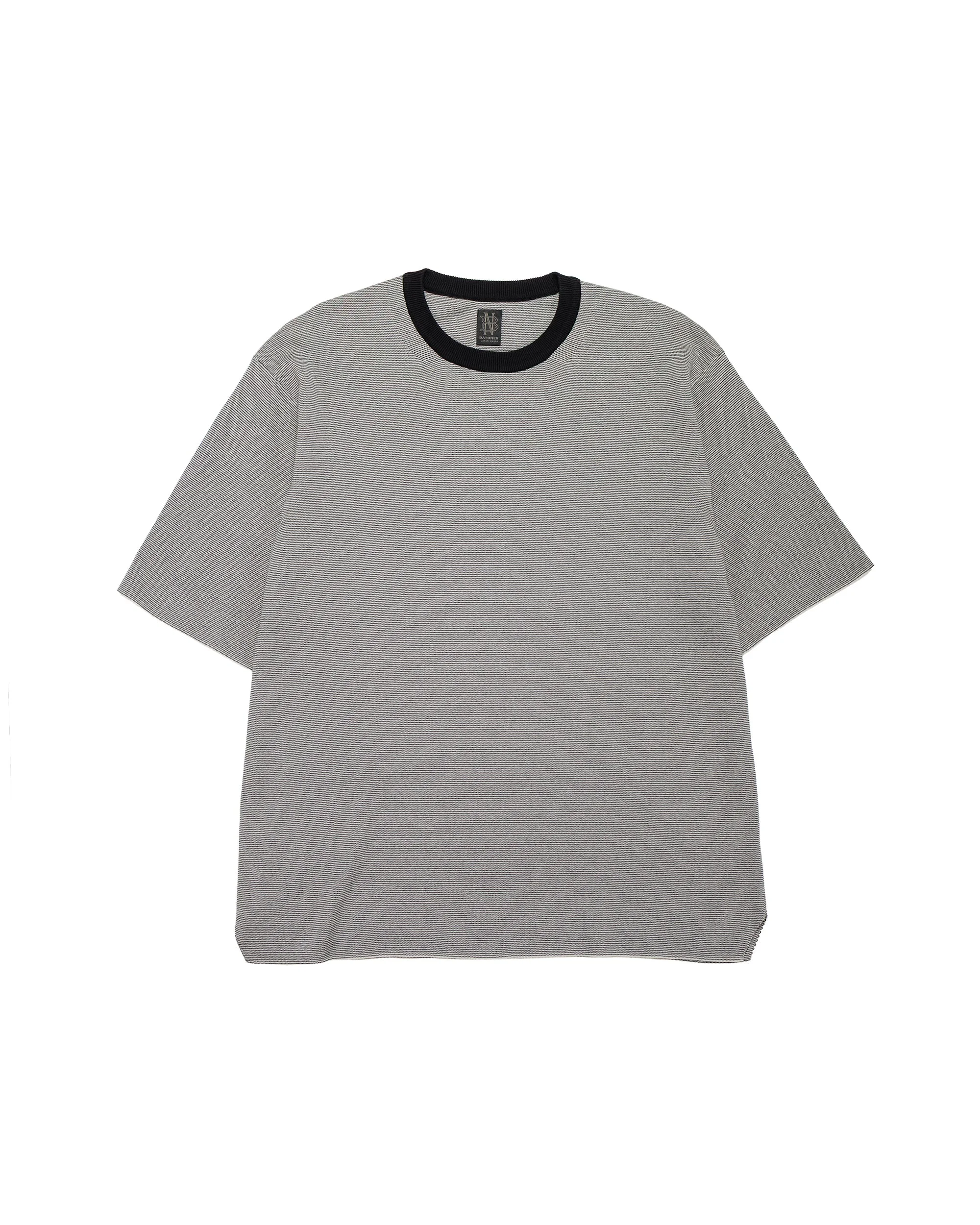 32G Smooth Knit T-Shirt Ivory/Black - 1