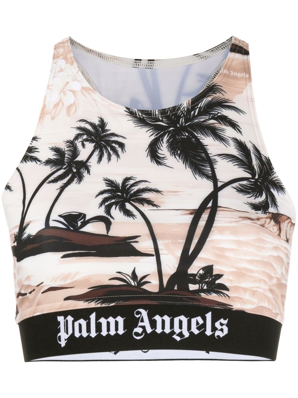 palm-print crop top - 1