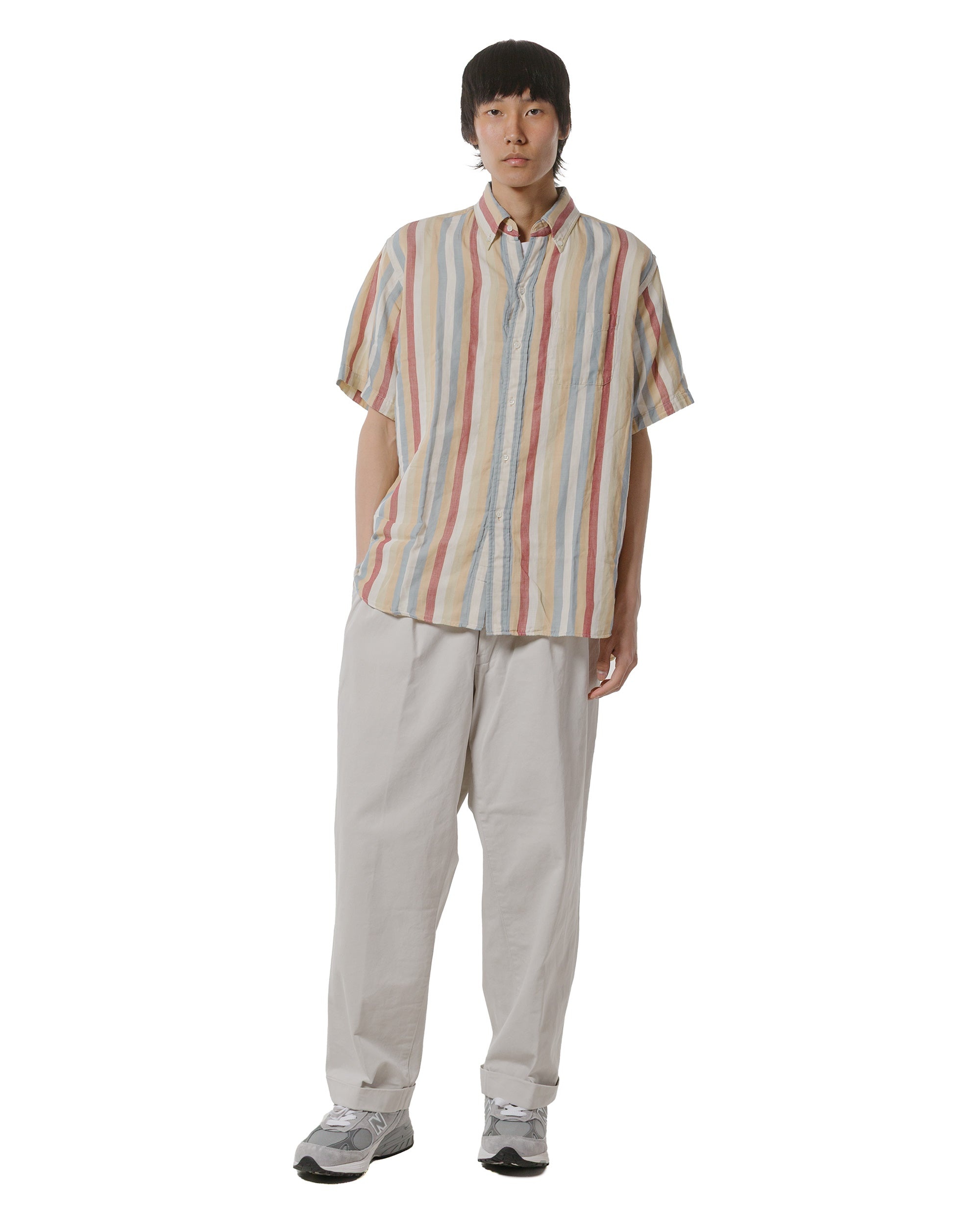 2Pleats Trousers Twill Bio Washed Cement - 4