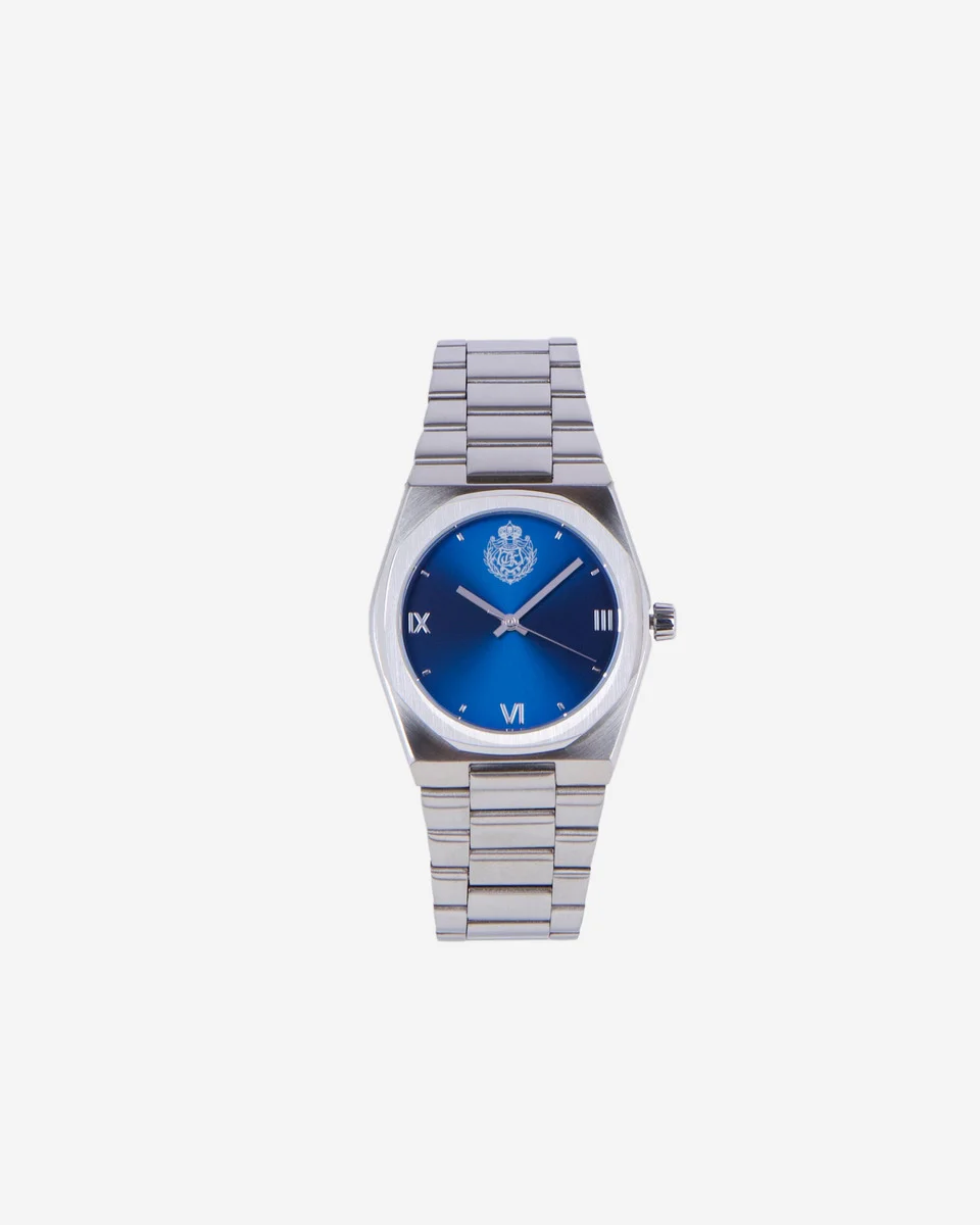WATCH WITH SILVER BLAZON BLUE DIAL - 1