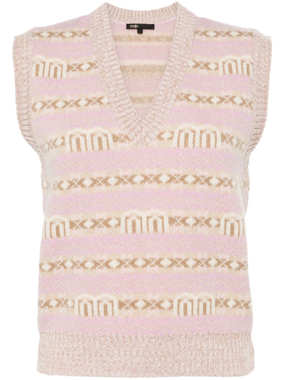 intarsia-knit-logo top - 1