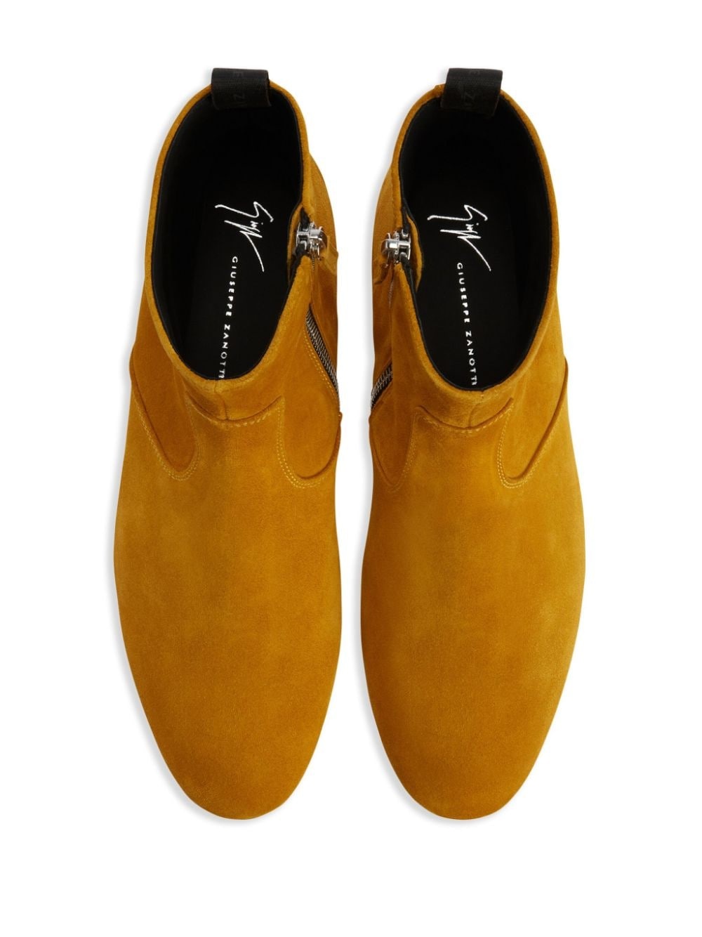 zip-up suede boots - 4