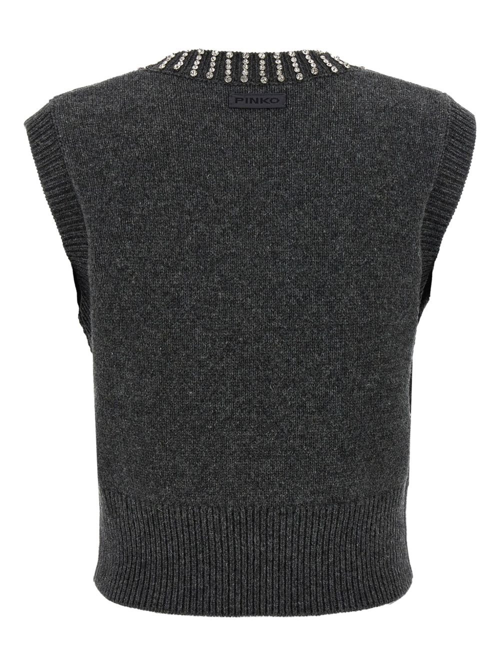 Ponziane crystal-embellished V-neck vest - 2