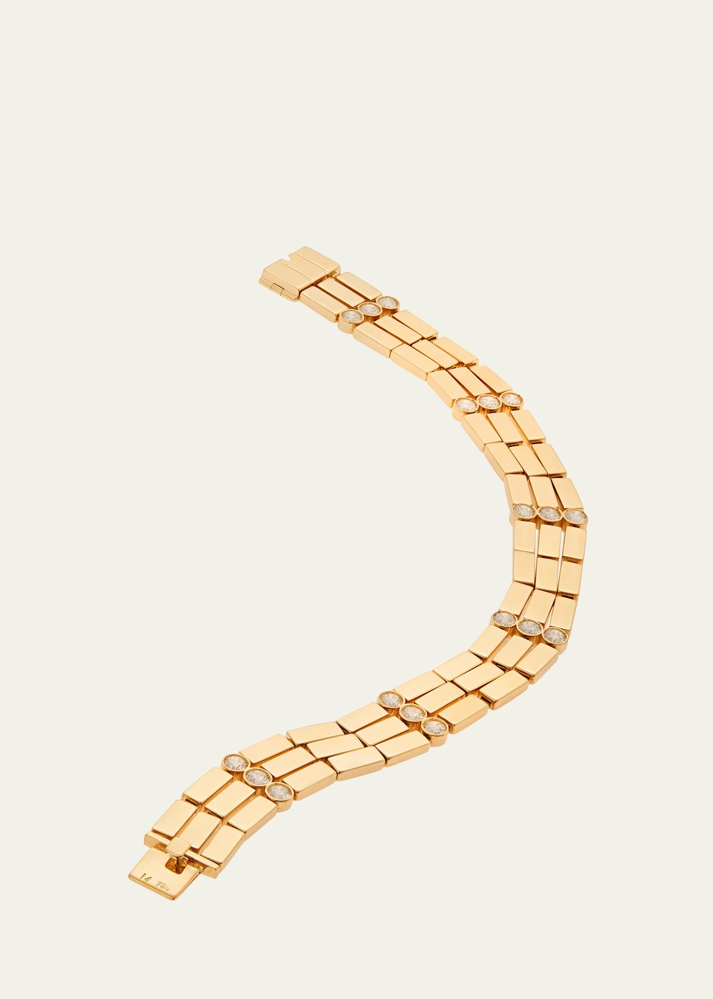 18K Yellow Gold Stepping Stone Multi Bracelet with White Diamonds - 3