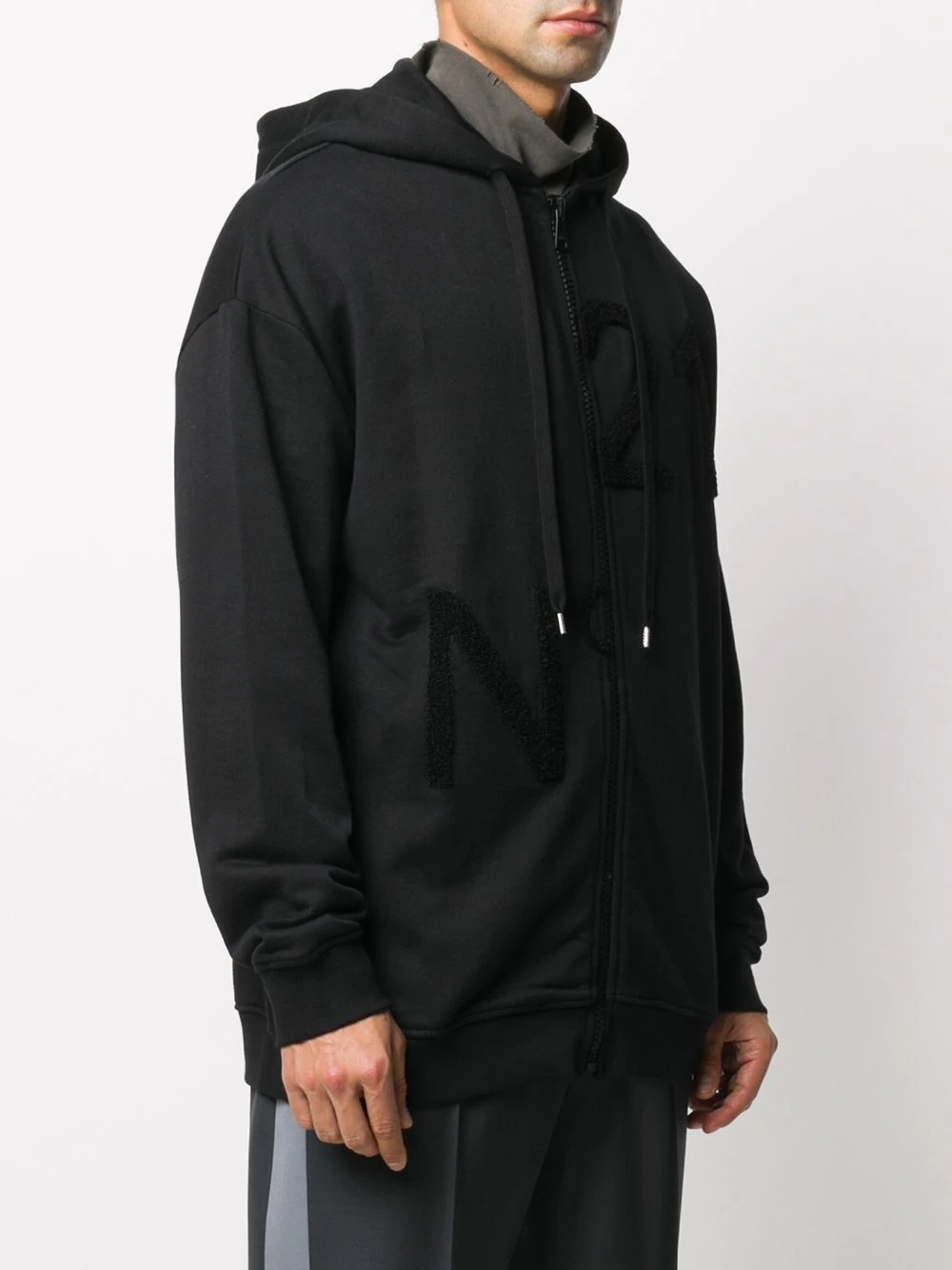 zip-front drawstring hoodie - 3