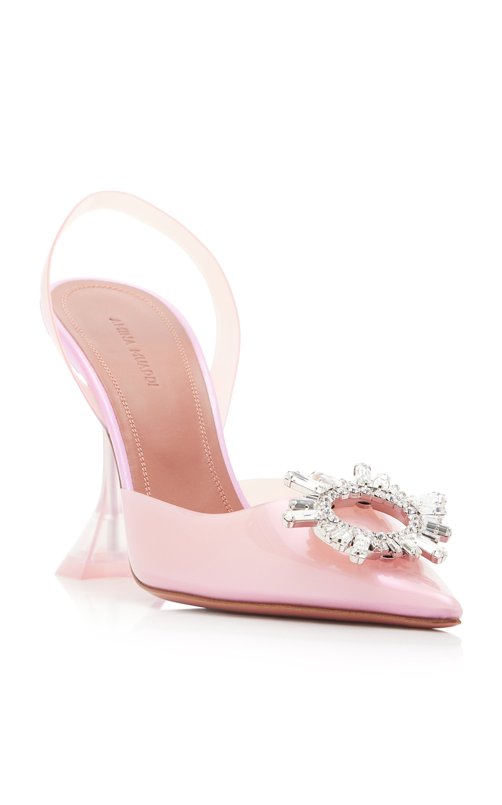 Begum Crystal-Embellished PVC Slingback Pumps pink - 6