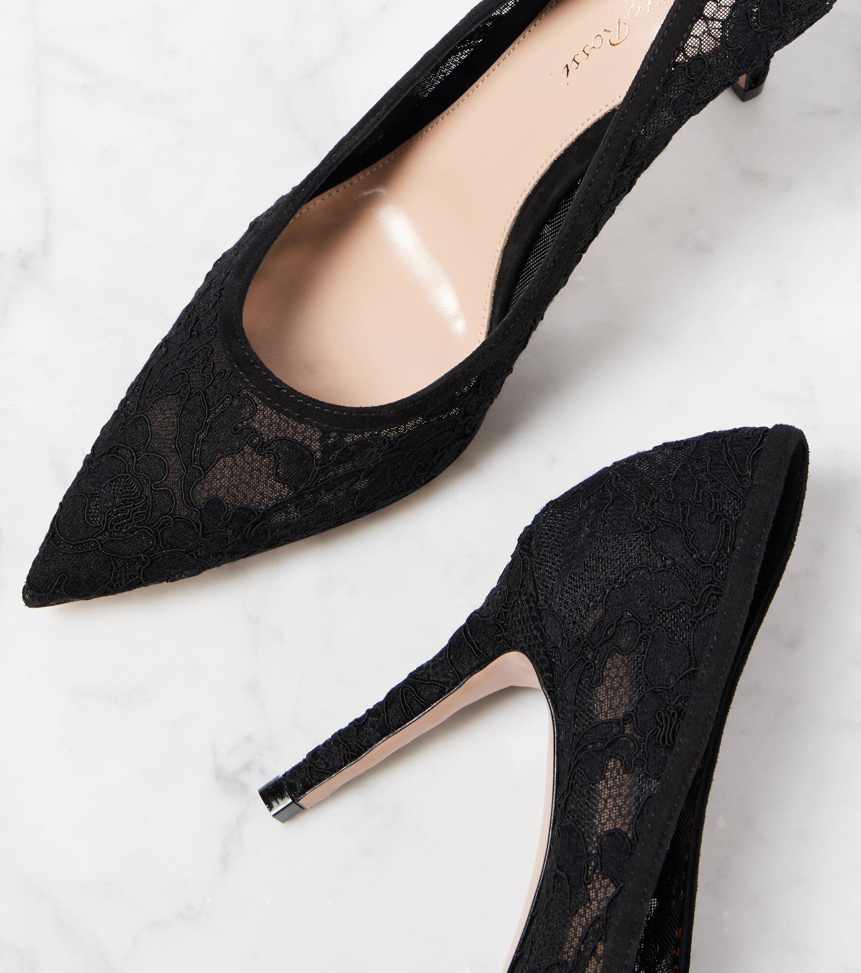 Pointy 85 lace pumps - 5