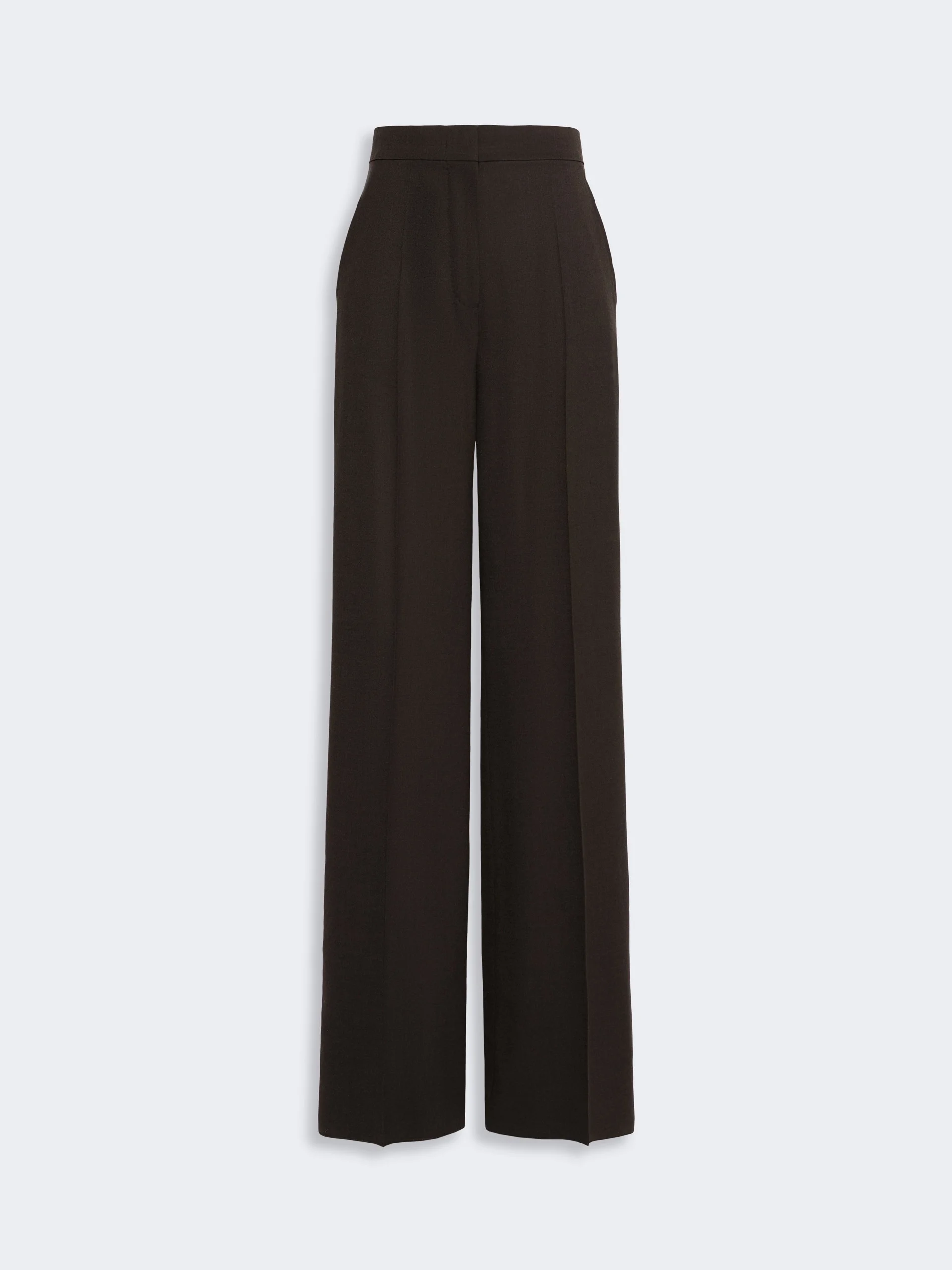 EXTRA High-waisted wool trousers - DARK BROWN - 1