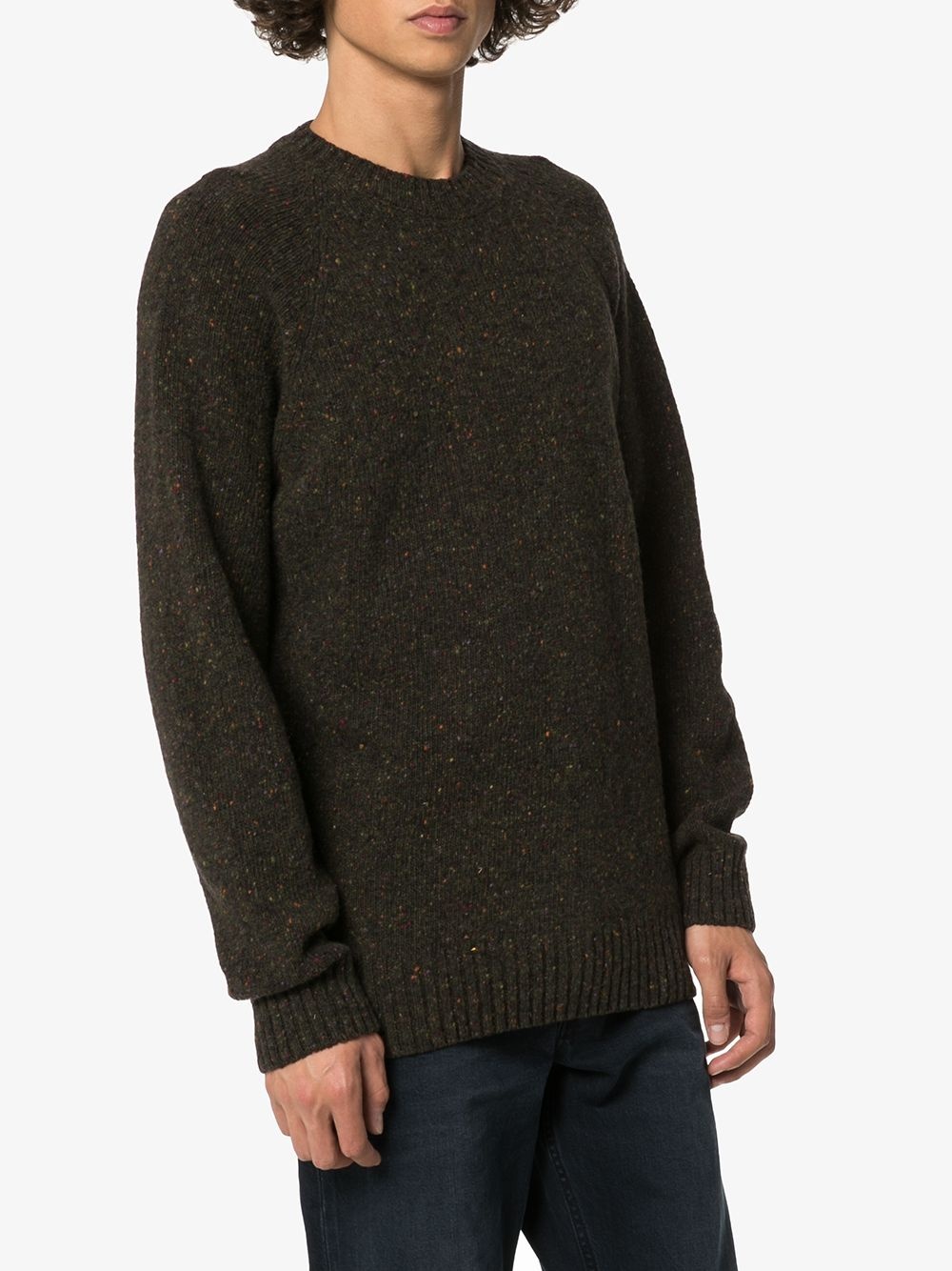 speckled knit crew-neck jumper - 3