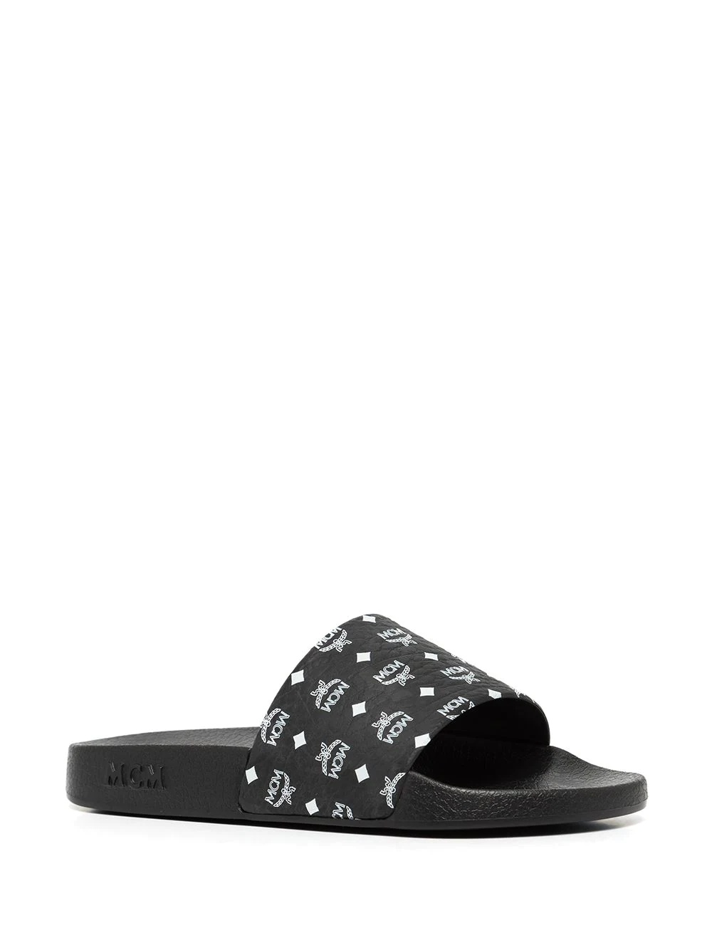 monogram-print slides - 2