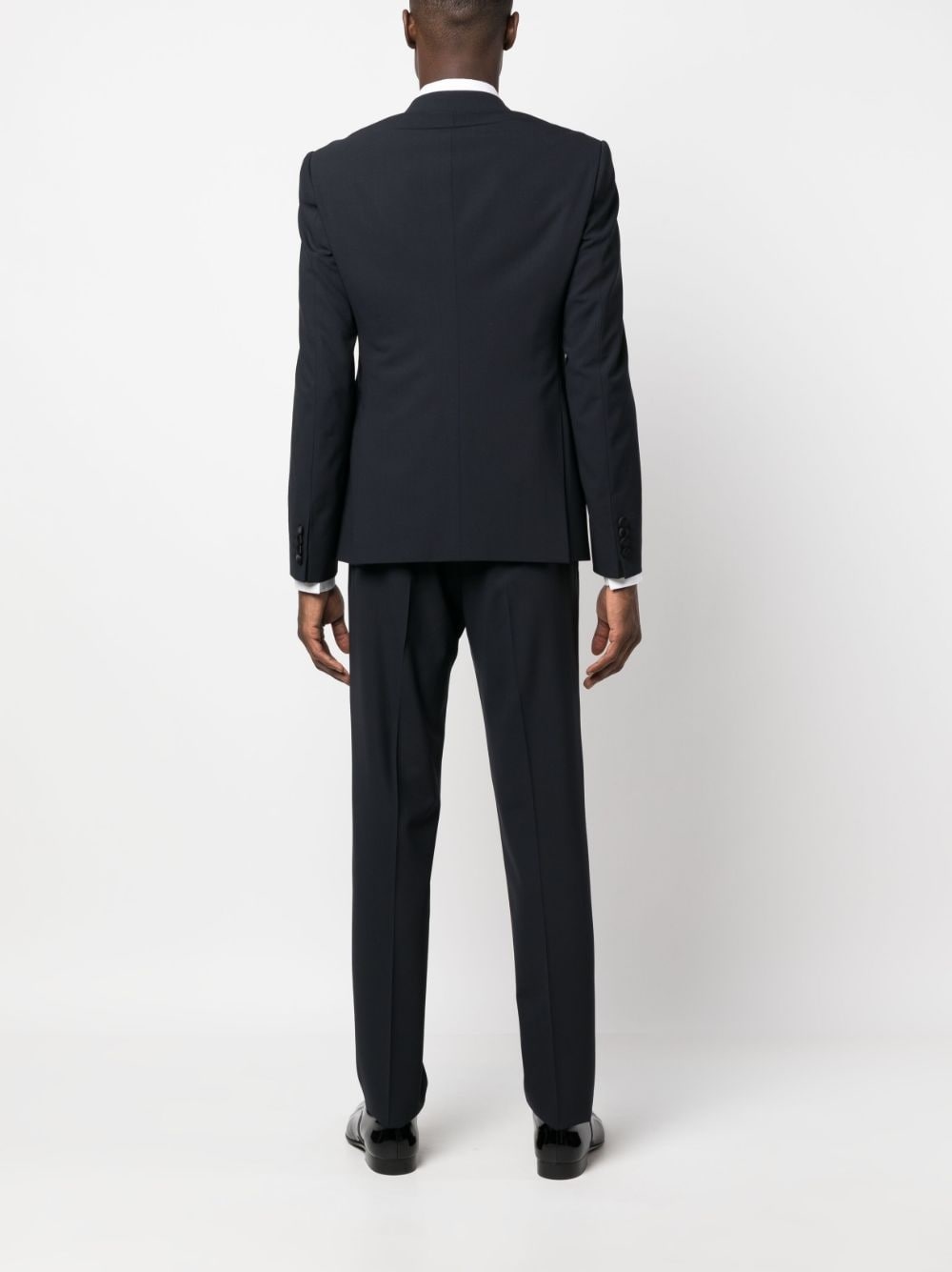 satin-trim single-breasted blazer - 4