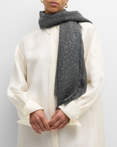 Faliero Sarti Sequined Cashmere-Blend Scarf outlook