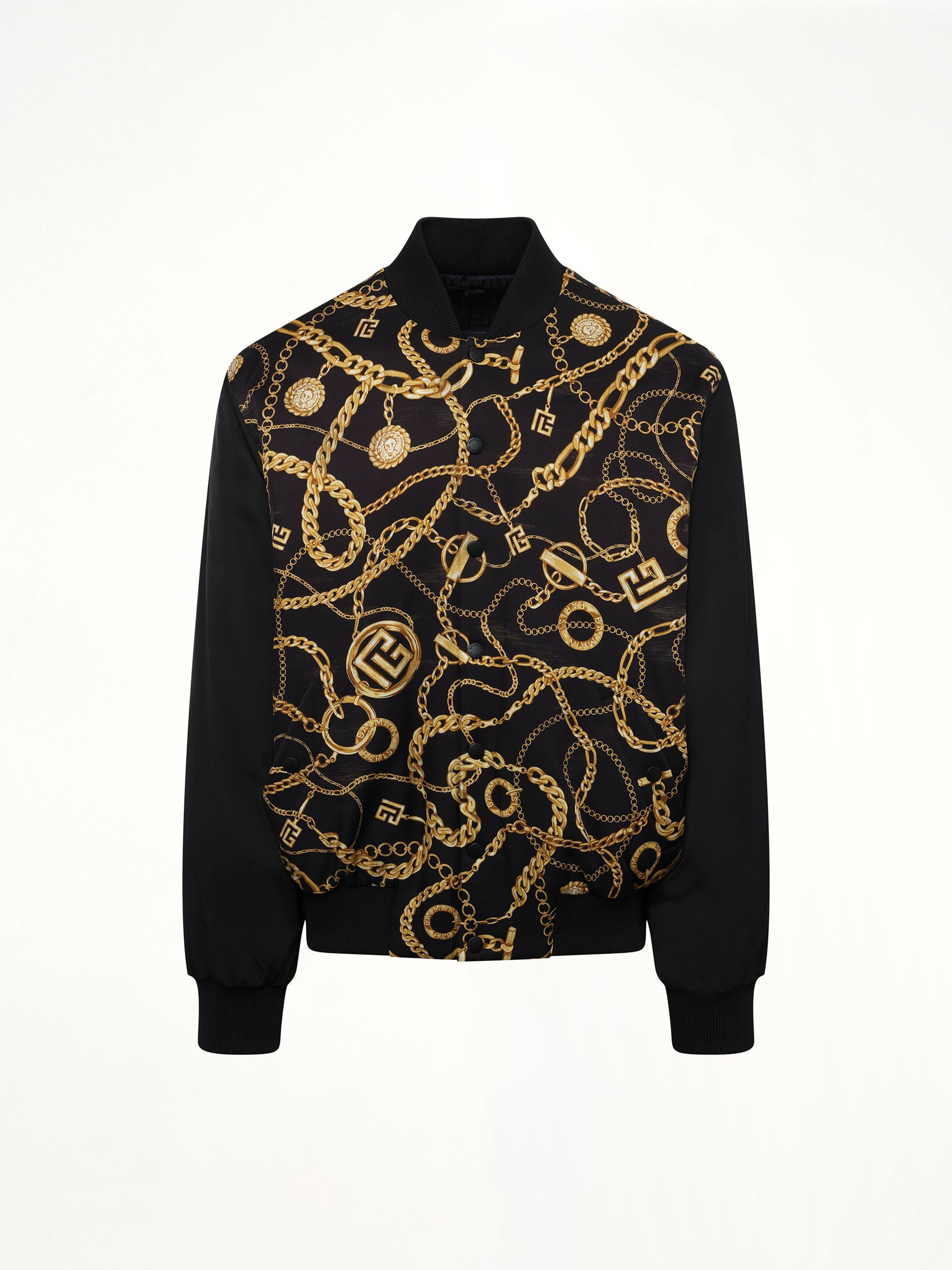 AO Chain&Monogram Reversible Jacket in Black/Gold - 2