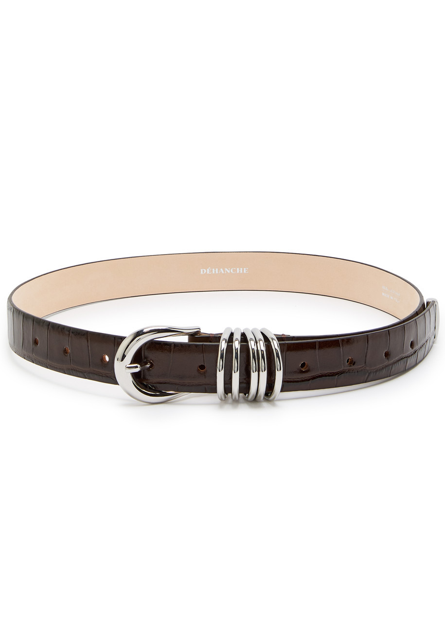 Dehanche Hollyhock Crocodile-effect Leather Belt - 1