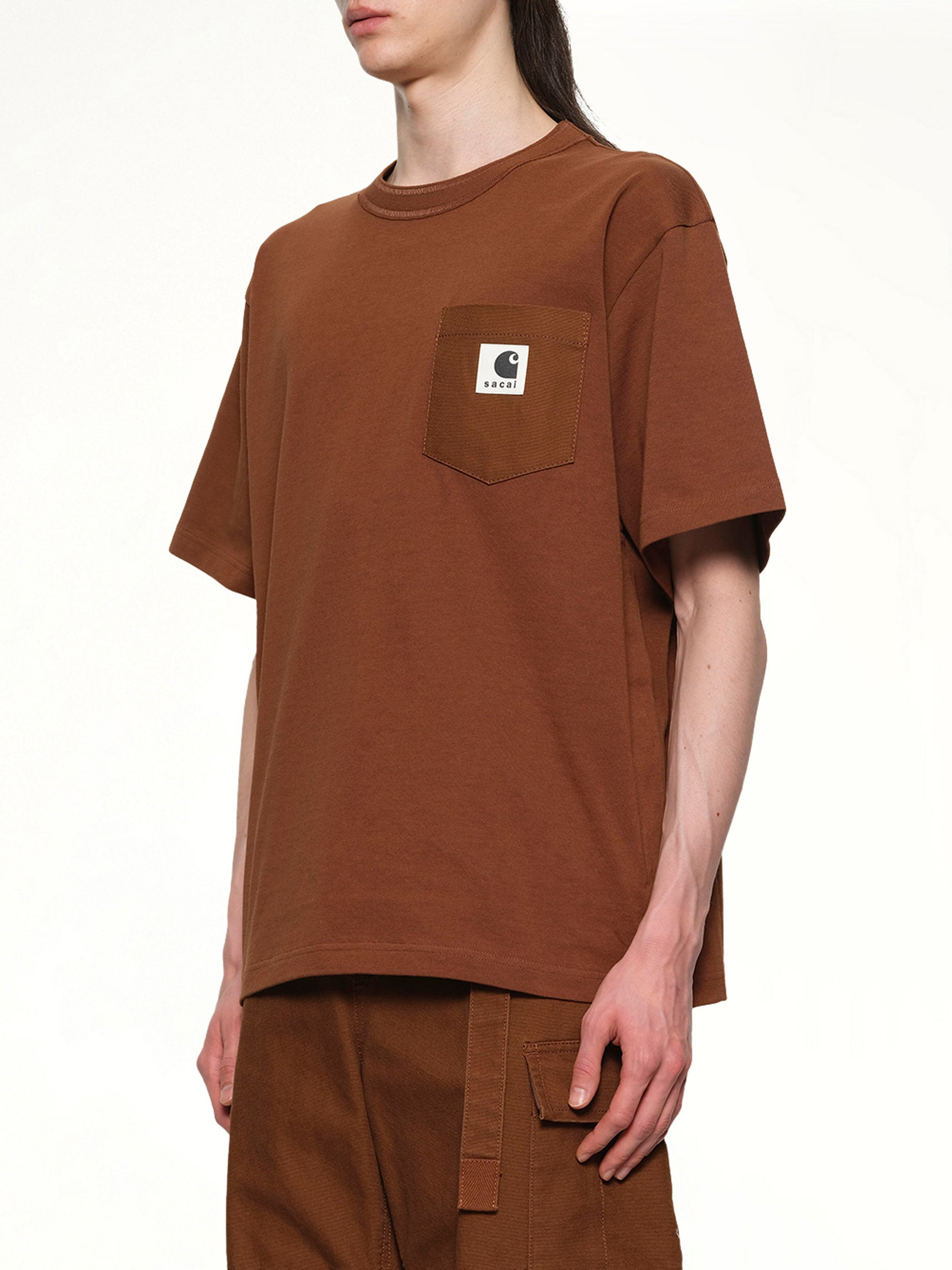 Carhartt WIP Cotton Jersey T-Shirt in Dark Beige - 3