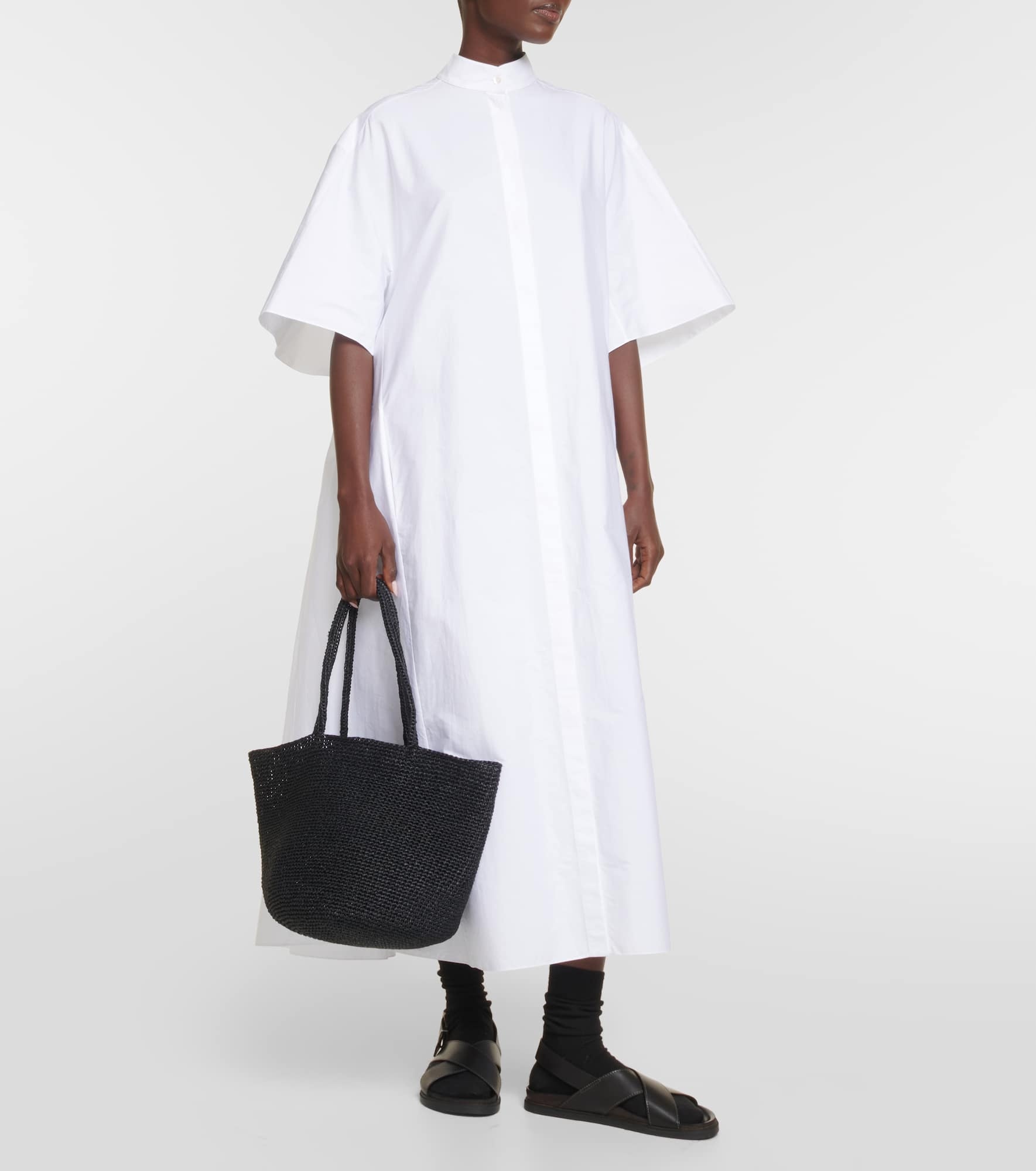The Row Bredel oversized cotton poplin shirt dress