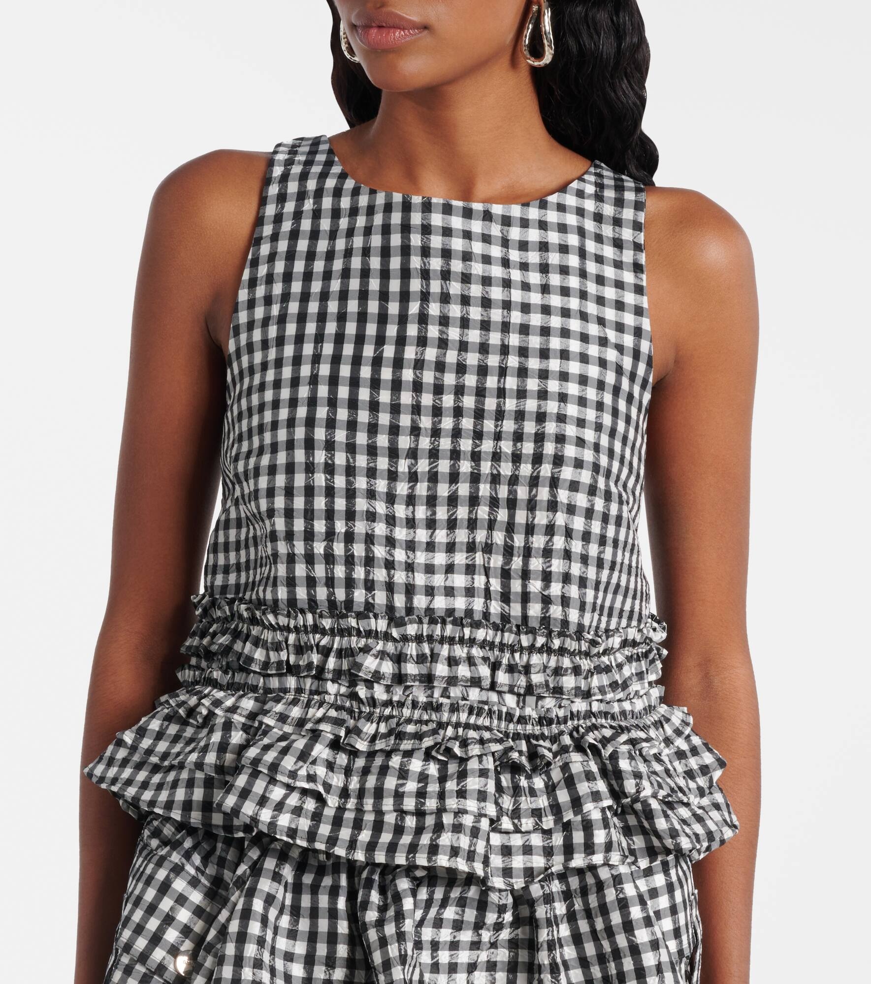 Gingham ruffled top - 5