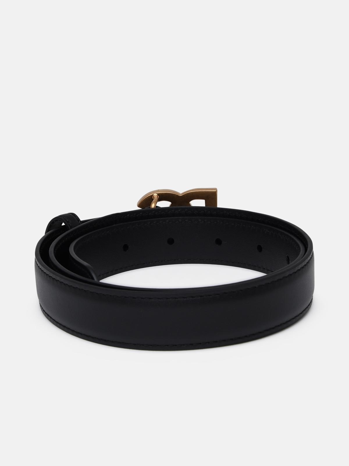 BLACK LEATHER BELT - 4