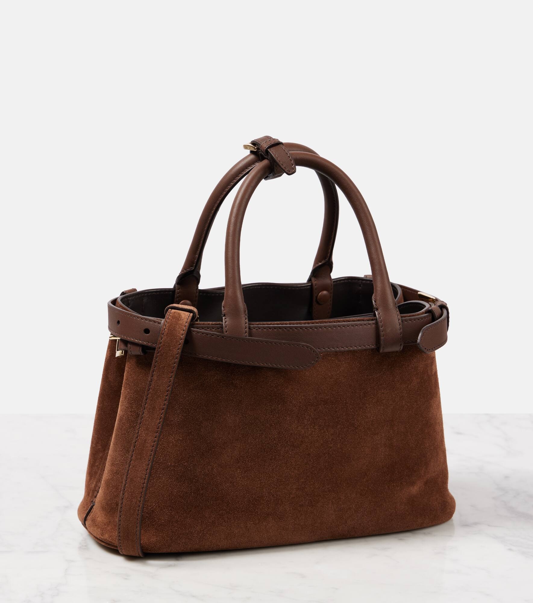 Small suede tote bag - 4