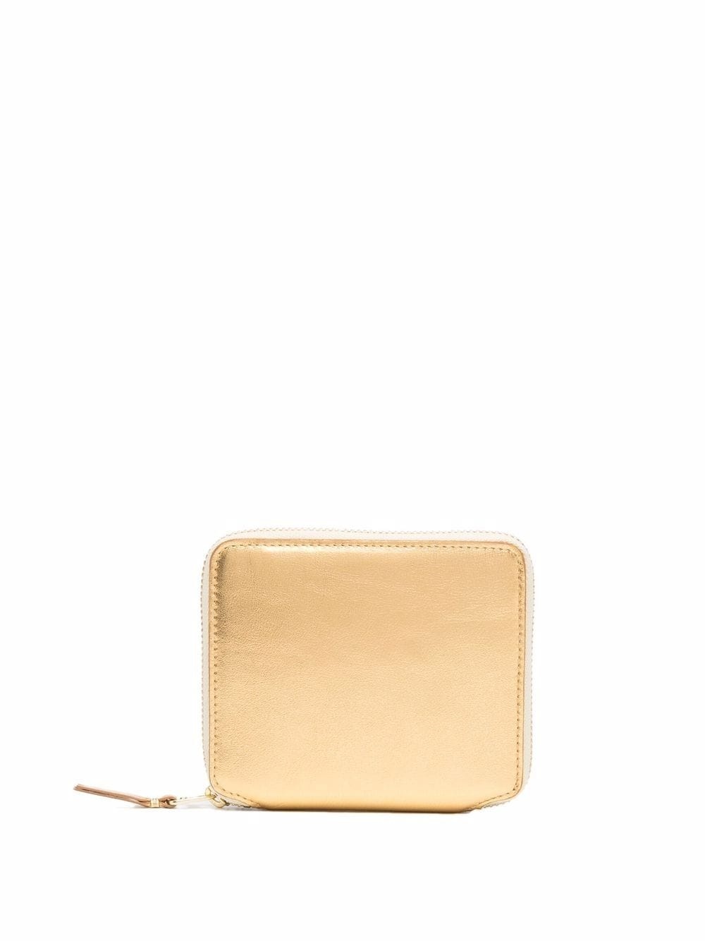 metallic zip-around leather wallet - 1