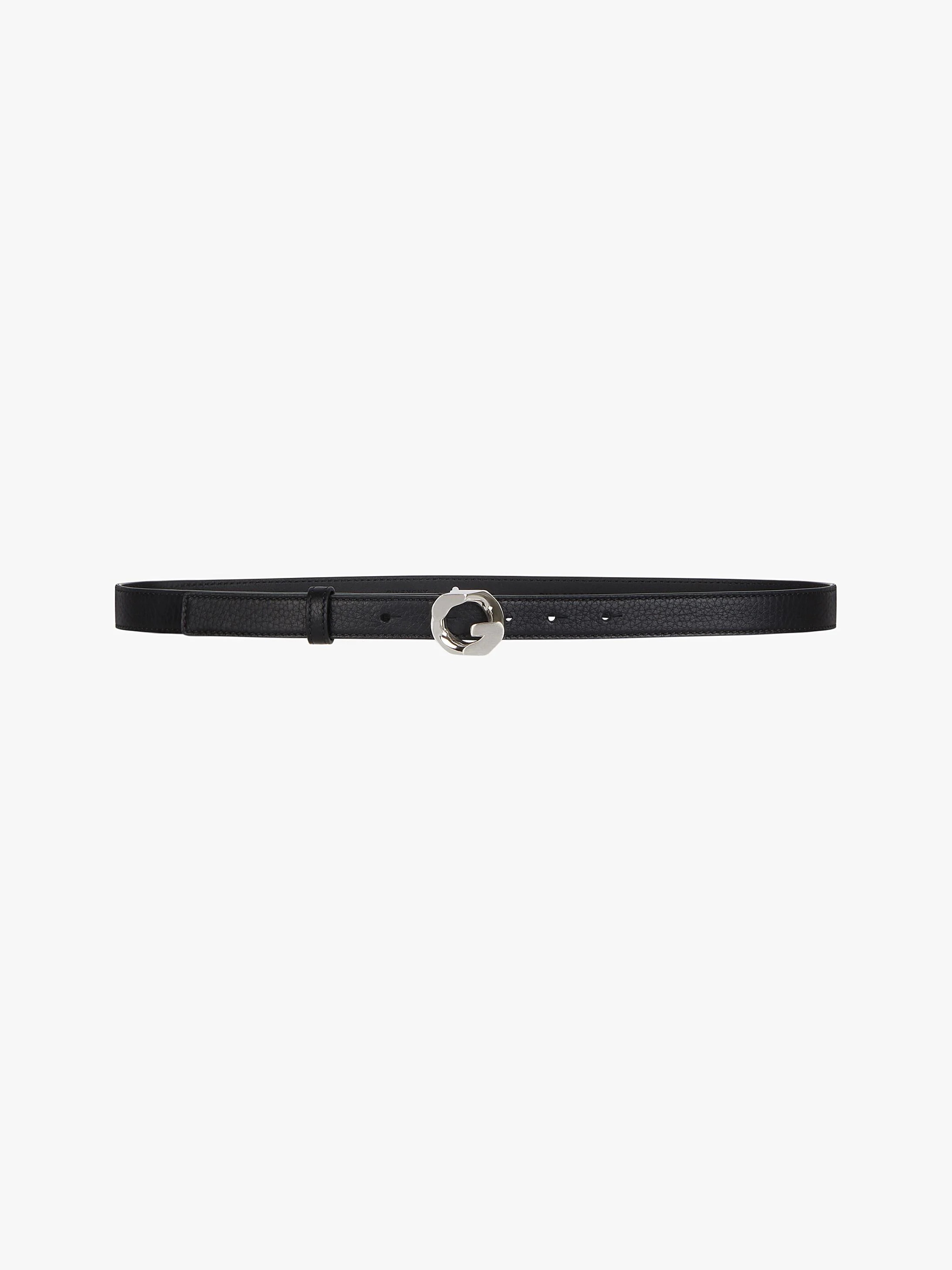 G CHAIN BUCKLE THIN BELT IN GRAINED LEATHER - 2