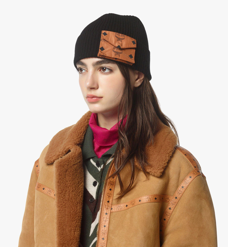 Wool Beanie w/ Monogram Print ECONYL® Pocket 4