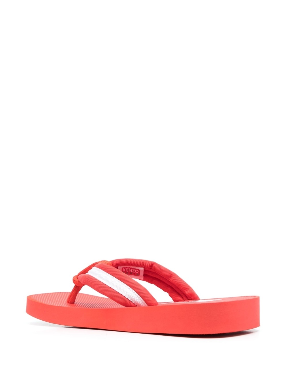 logo-patch striped flip flops - 3