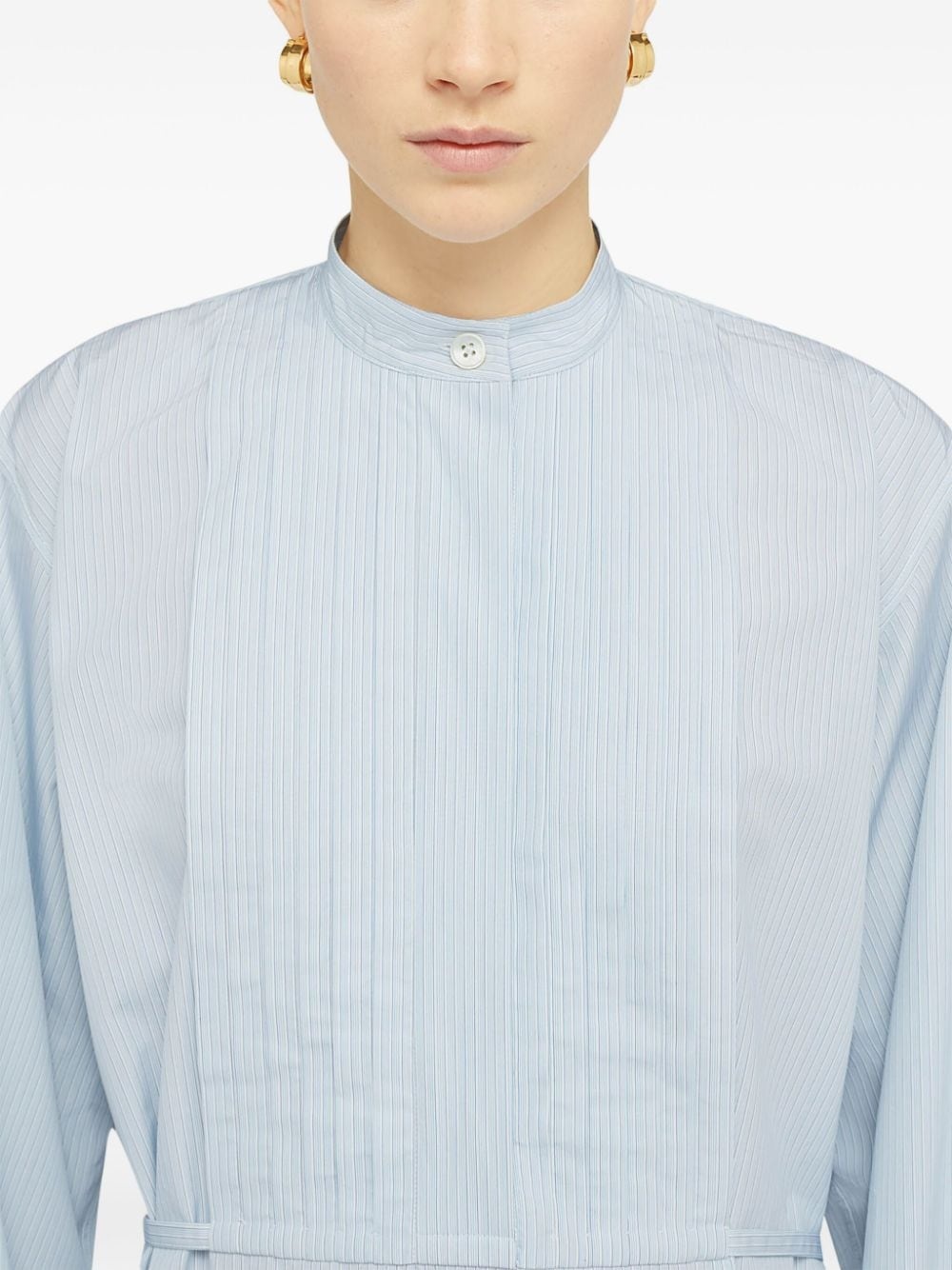 long-sleeve cotton midi dress - 5