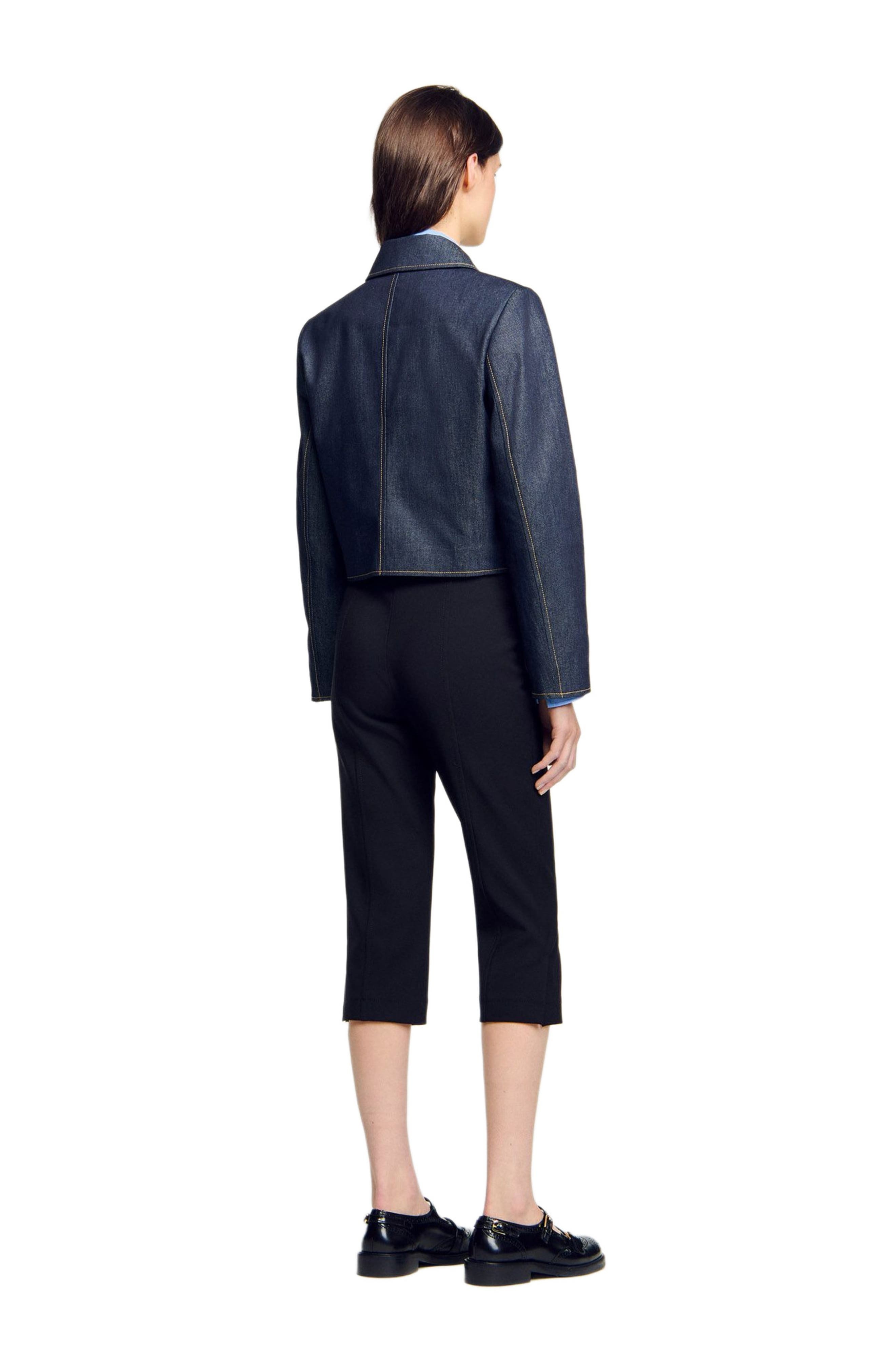 SANDRO Denim tailored jacket in Deep Blue at Nordstrom - 2