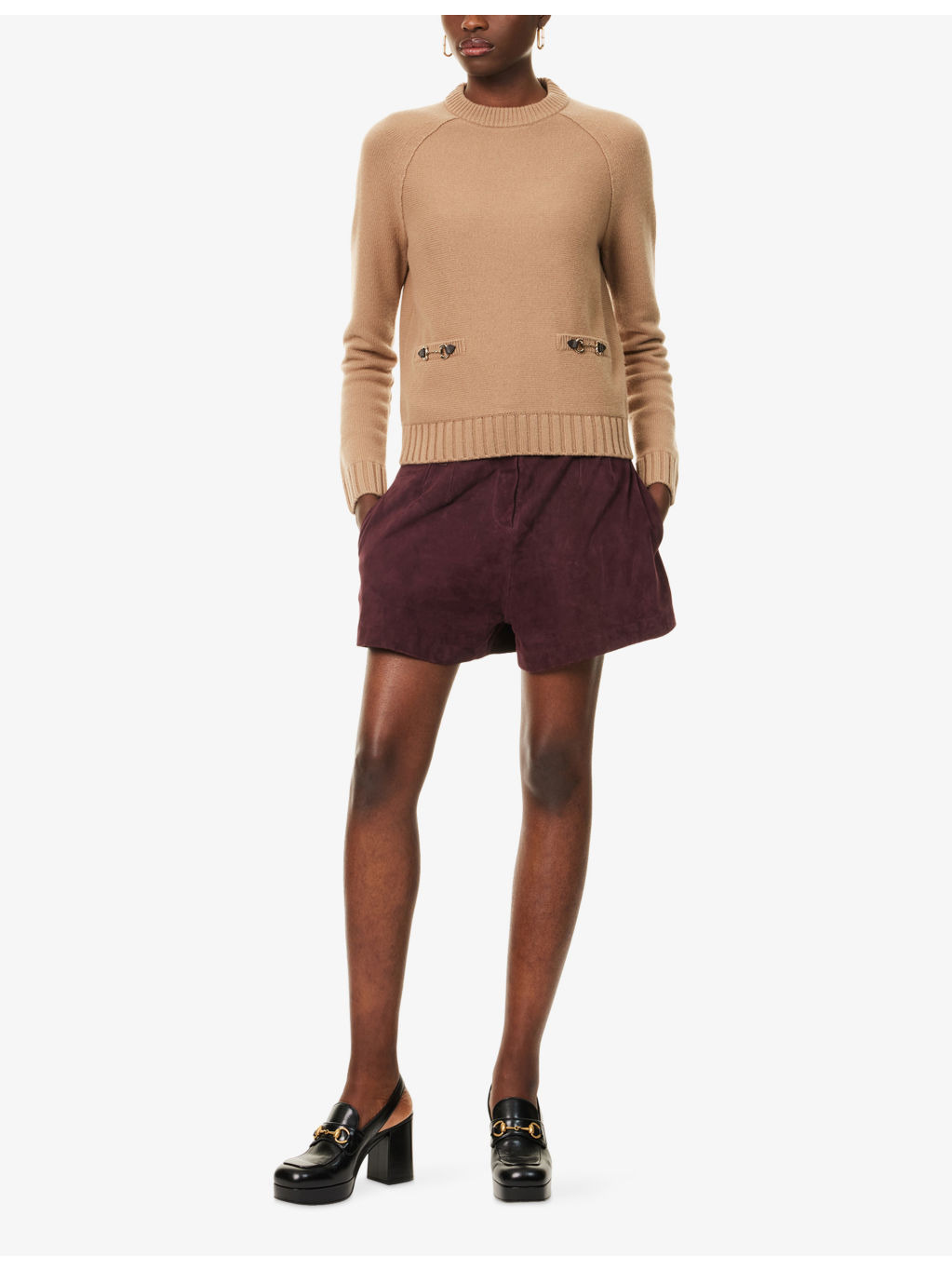 Horsebit-Embellished Wool and Cashmere-Blend Jumper - 2
