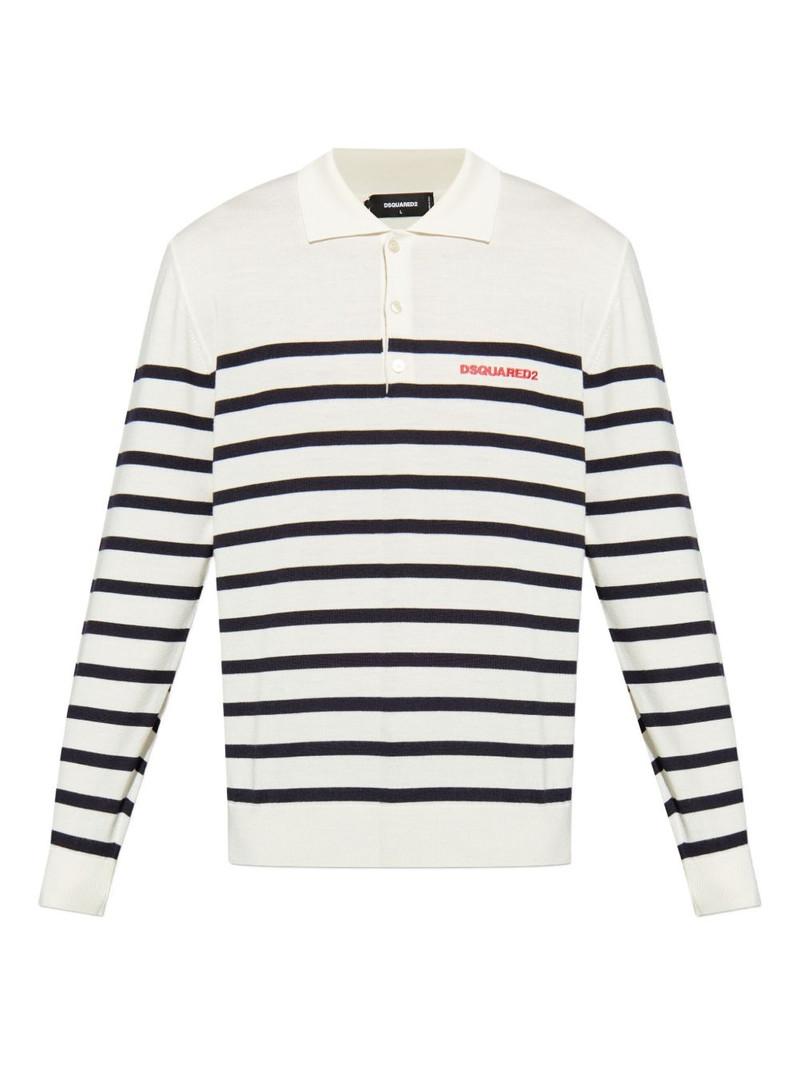 striped polo-neck sweater 1