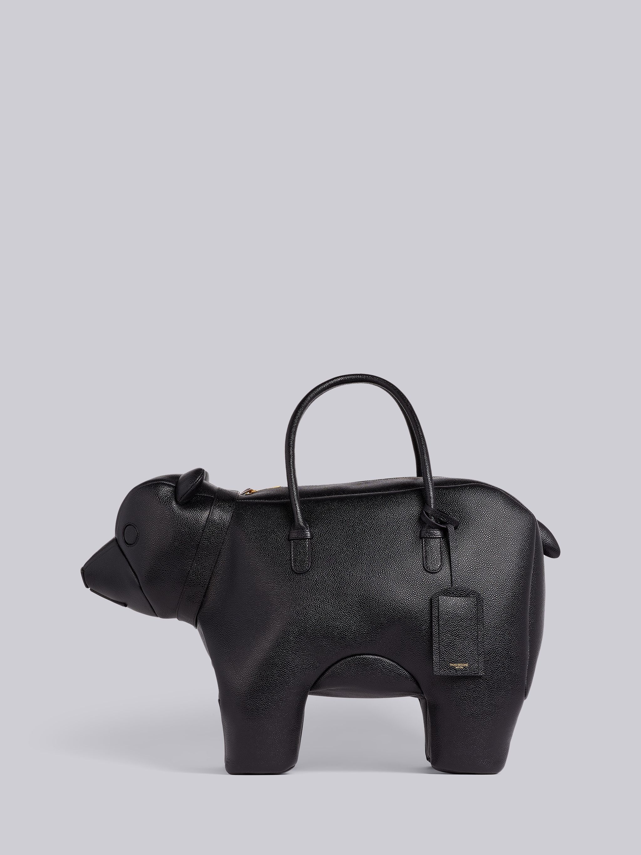 Black Pebbled Calfskin Bear Bag - 1