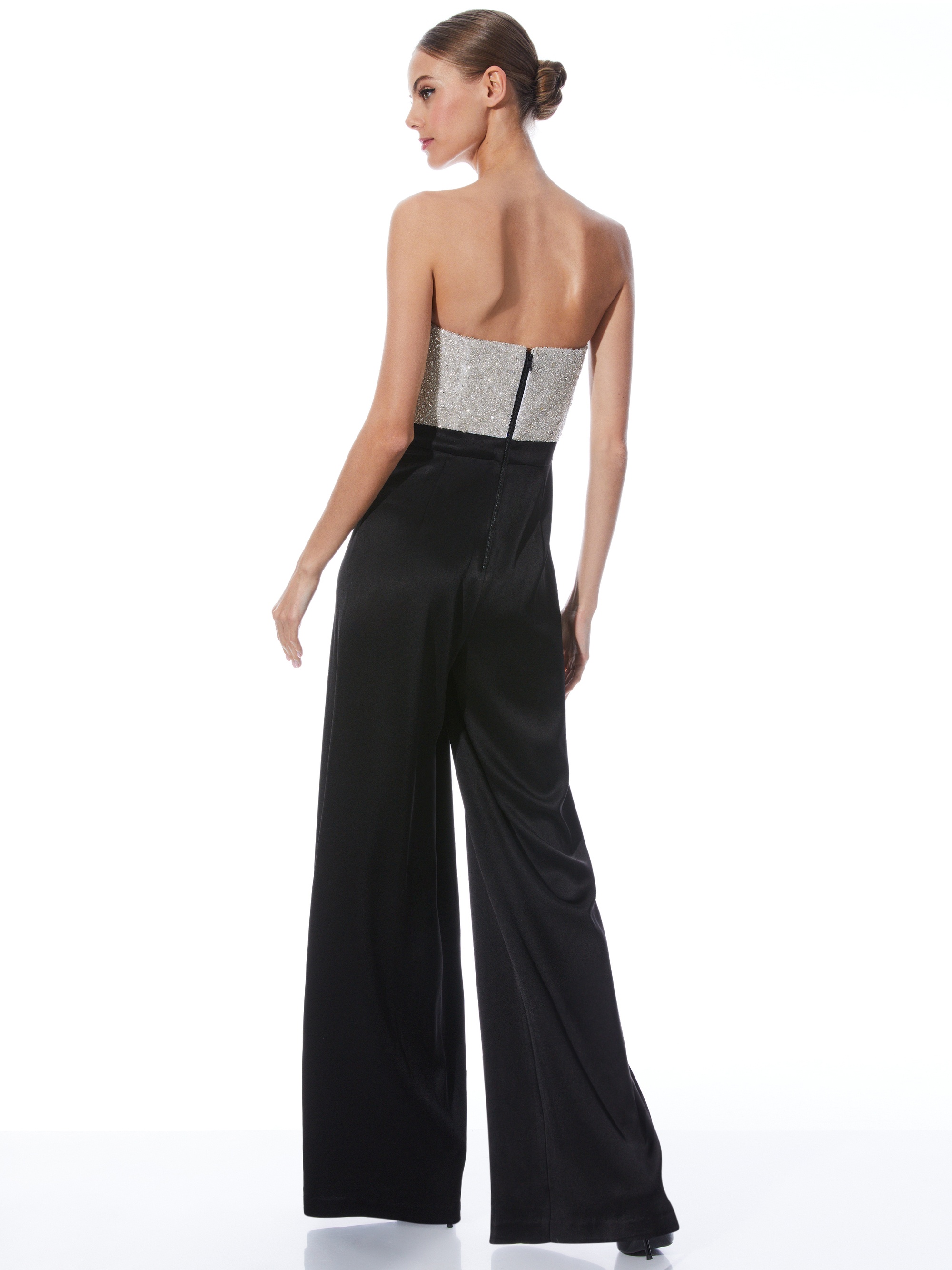 BERNA EMBELLISHED BUSTIER WIDE LEG JUMPSUIT - 3